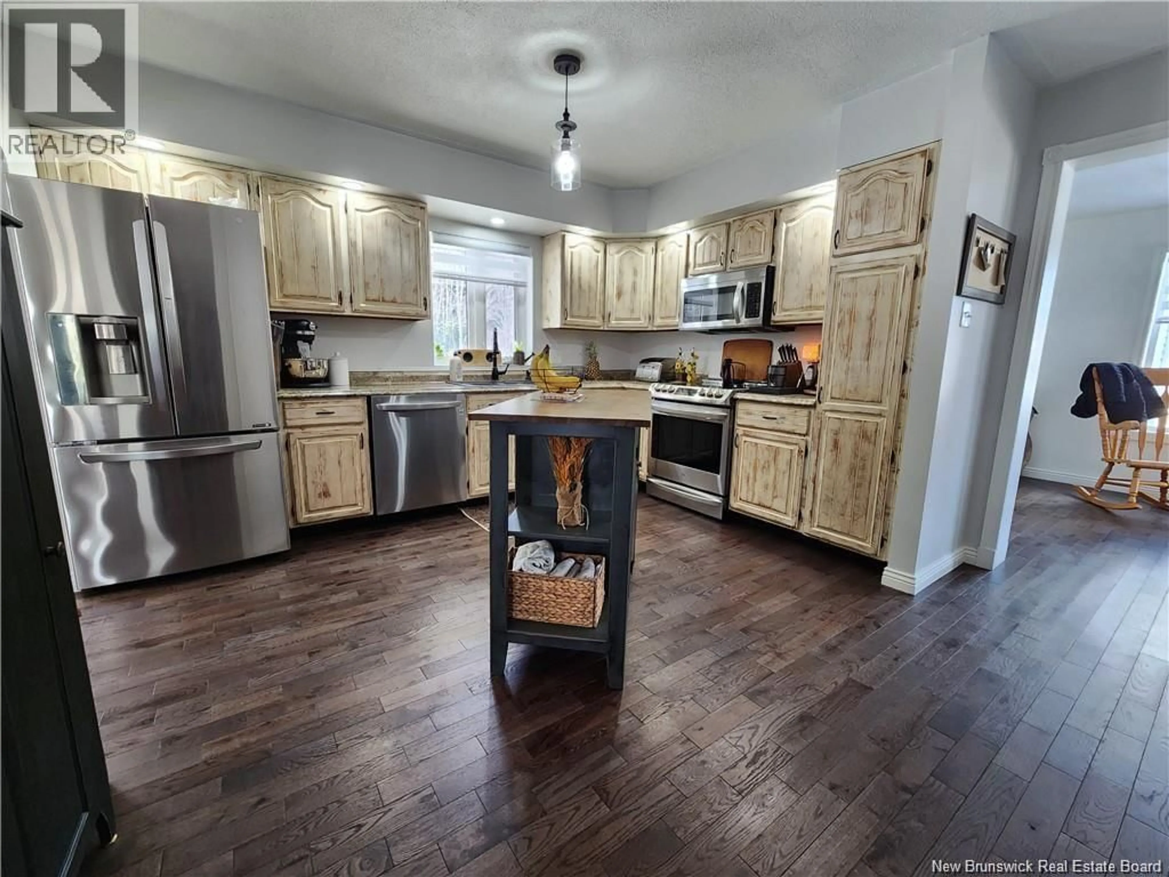 Open concept kitchen, wood/laminate floor for 949 WEST RIVER ROAD, Grand Falls New Brunswick E3Z1S2