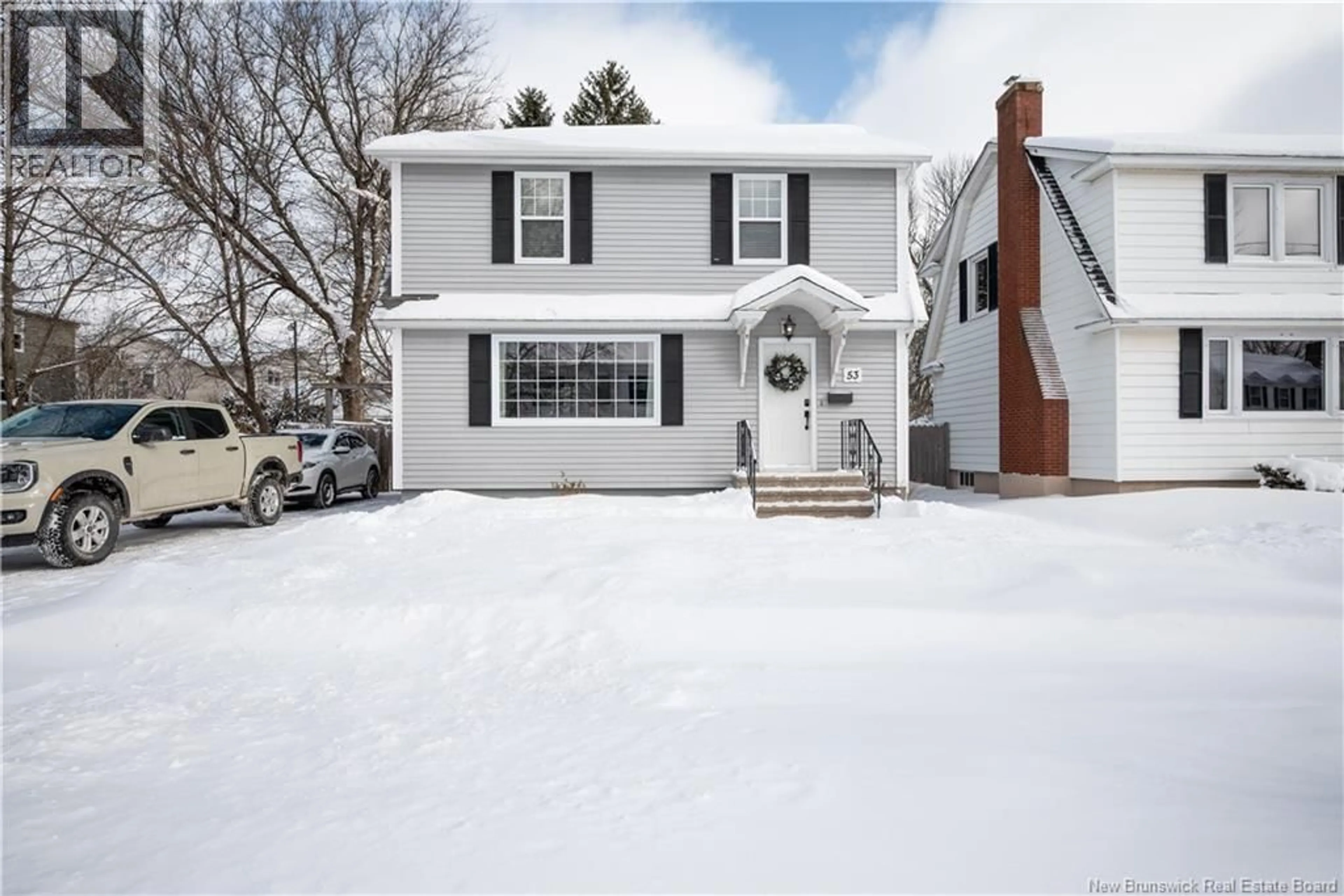 Home with vinyl exterior material, street for 53 FAIRVIEW DRIVE, Moncton New Brunswick E1E3C8
