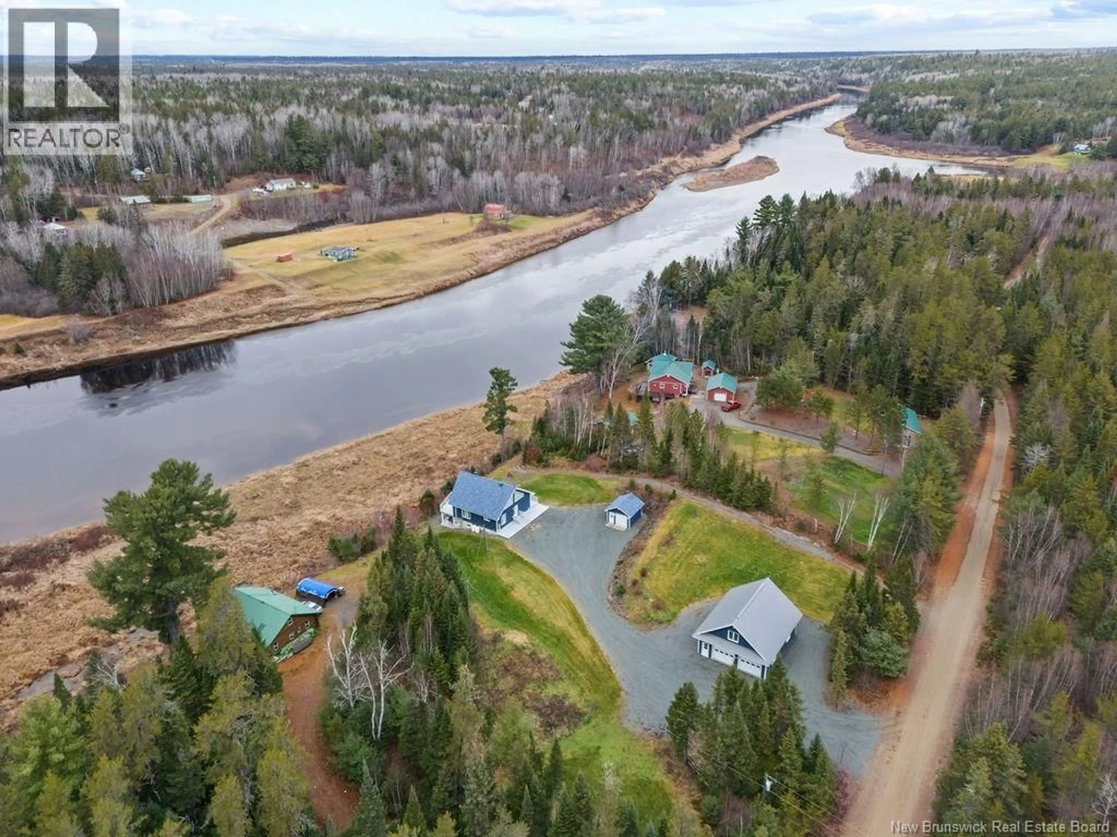 A pic from outside/outdoor area/front of a property/back of a property/a pic from drone, water/lake/river/ocean view for 1135 BROPHY ROAD, Upper Blackville New Brunswick E9B1P8