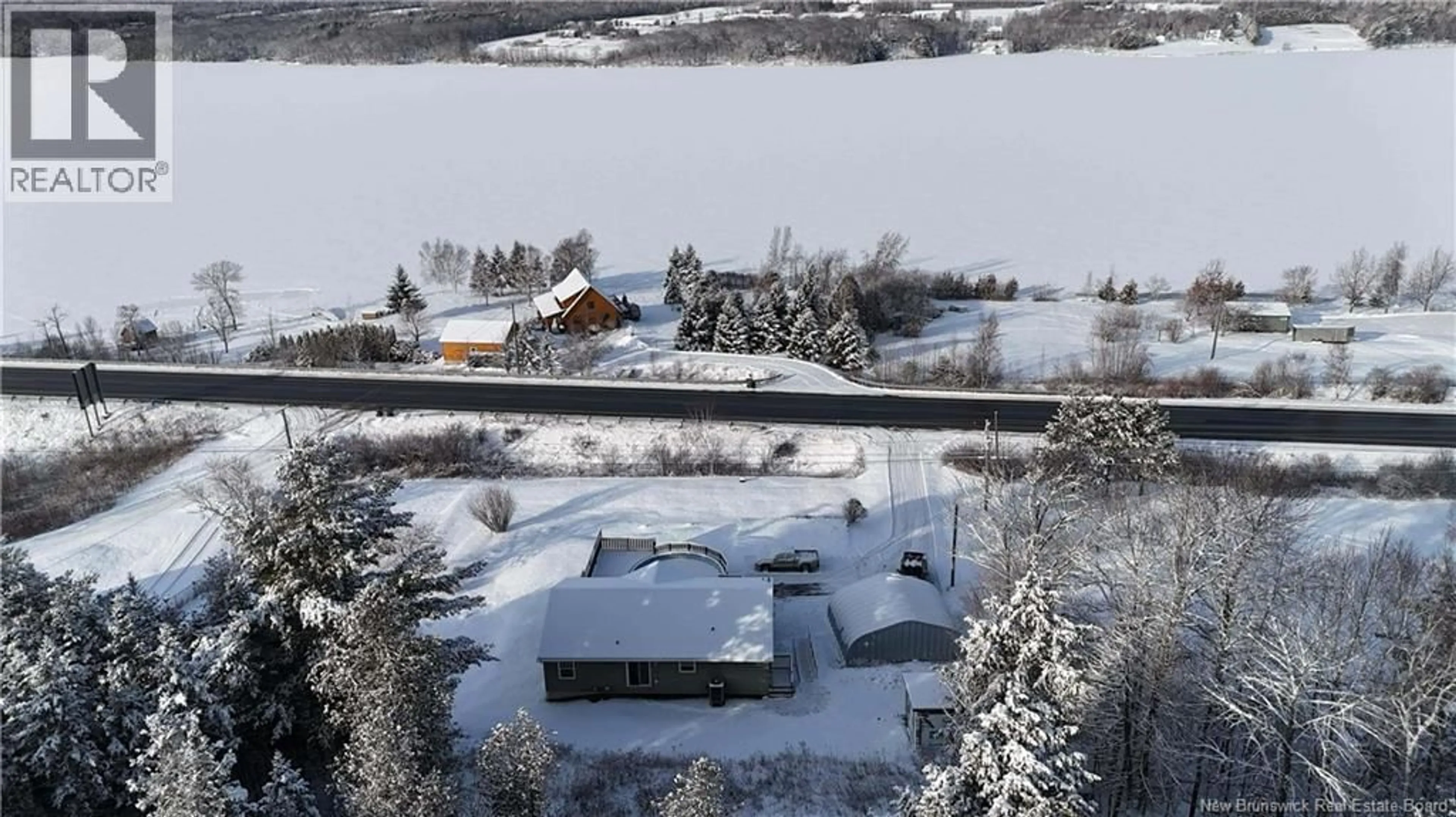 A pic from outside/outdoor area/front of a property/back of a property/a pic from drone, mountain view for 4506 HWY 102, Upper Kingsclear New Brunswick E3E1N3