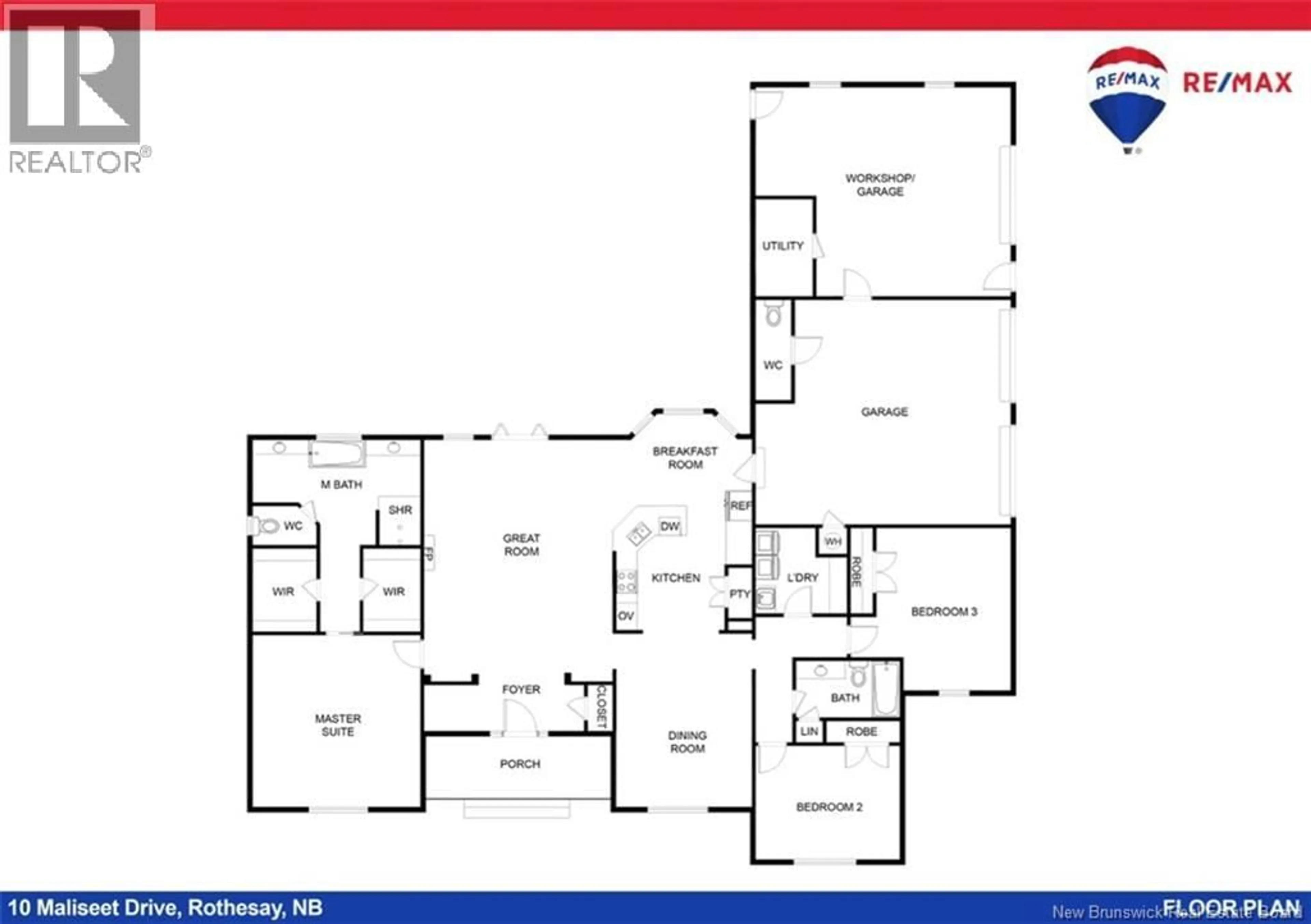 Floor plan for 10 MALISEET DRIVE, Rothesay New Brunswick E2E2G6