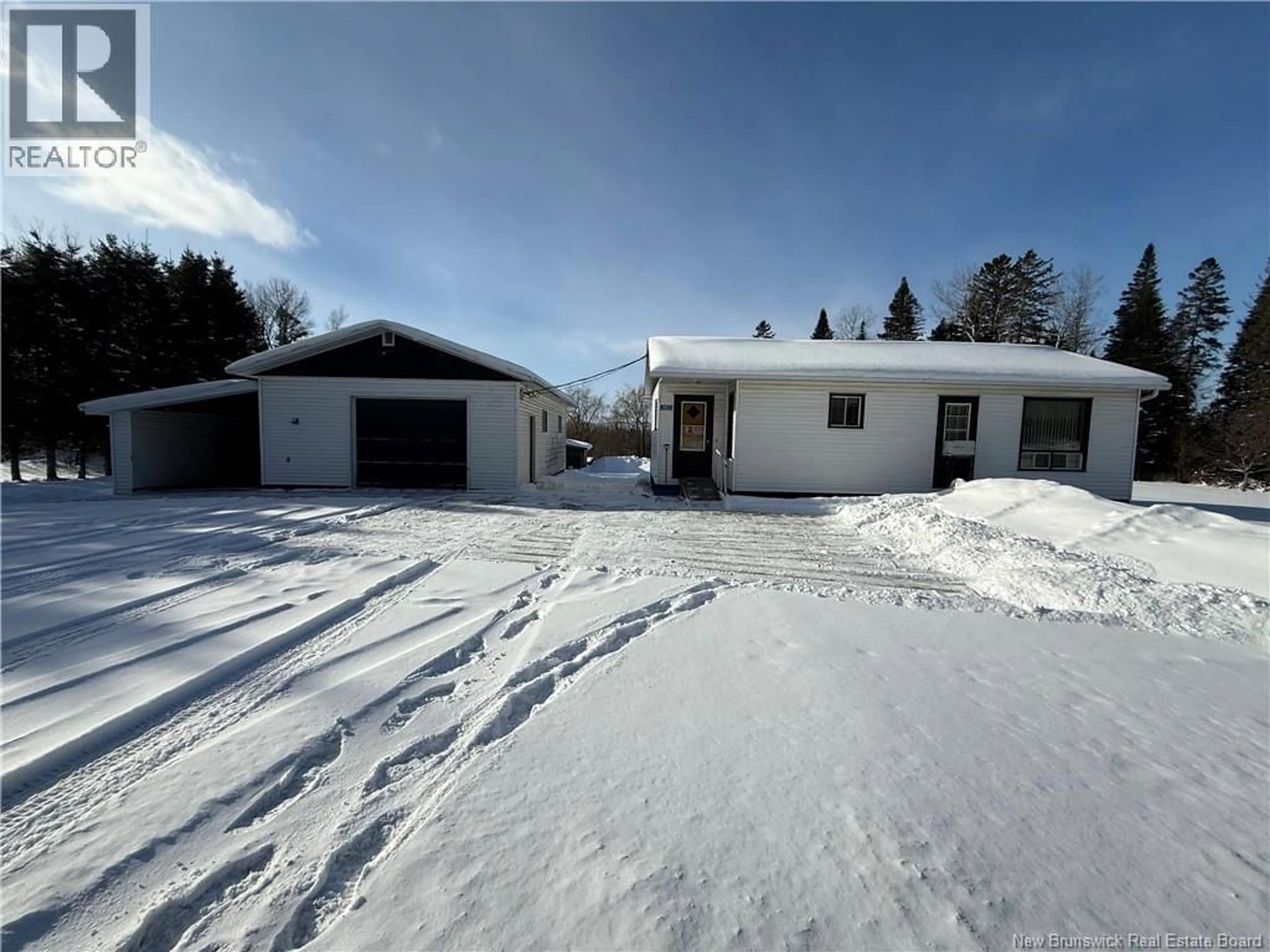 A pic from outside/outdoor area/front of a property/back of a property/a pic from drone, street for 2833 ROUTE 108, New Denmark New Brunswick E7G2W4