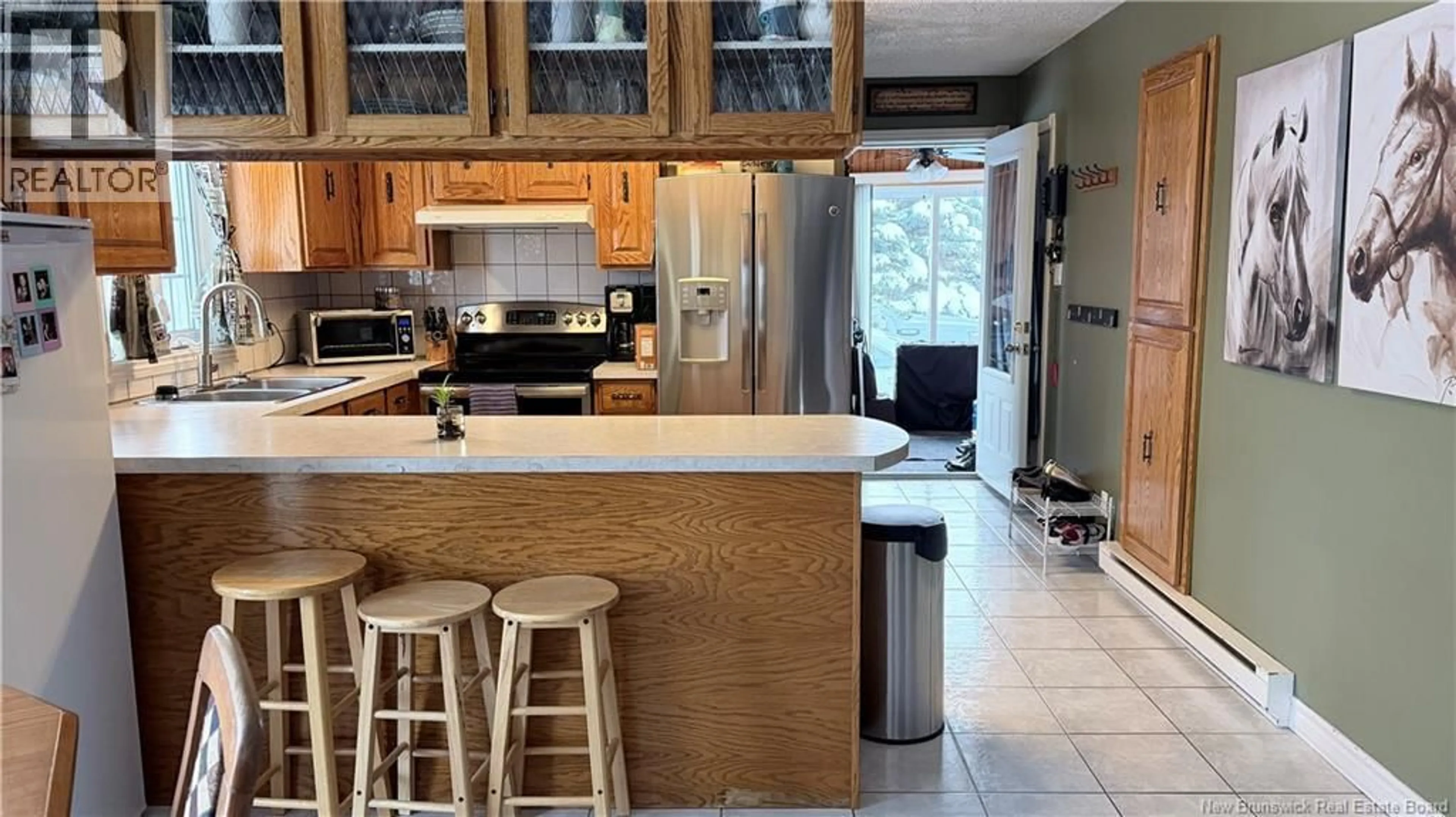 Open concept kitchen, ceramic/tile floor for 196 CASWELL STREET, Grand Falls New Brunswick E3Z1A8