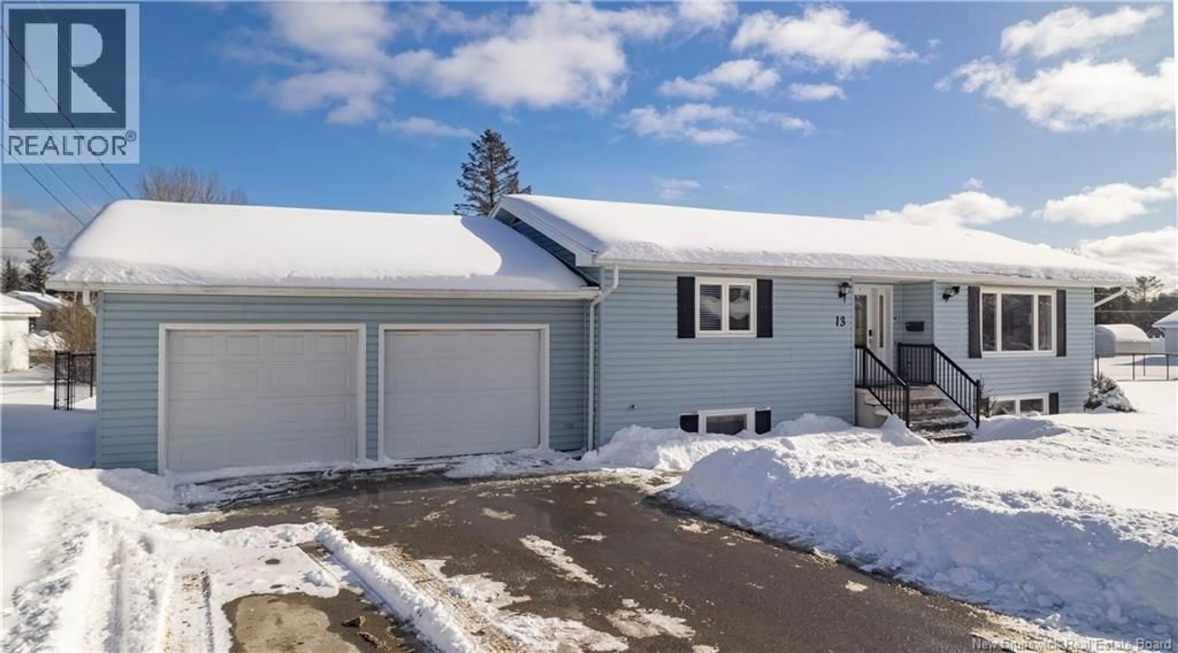Home with vinyl exterior material, street for 13 ABBOTT STREET, St. Stephen New Brunswick E3L3C4