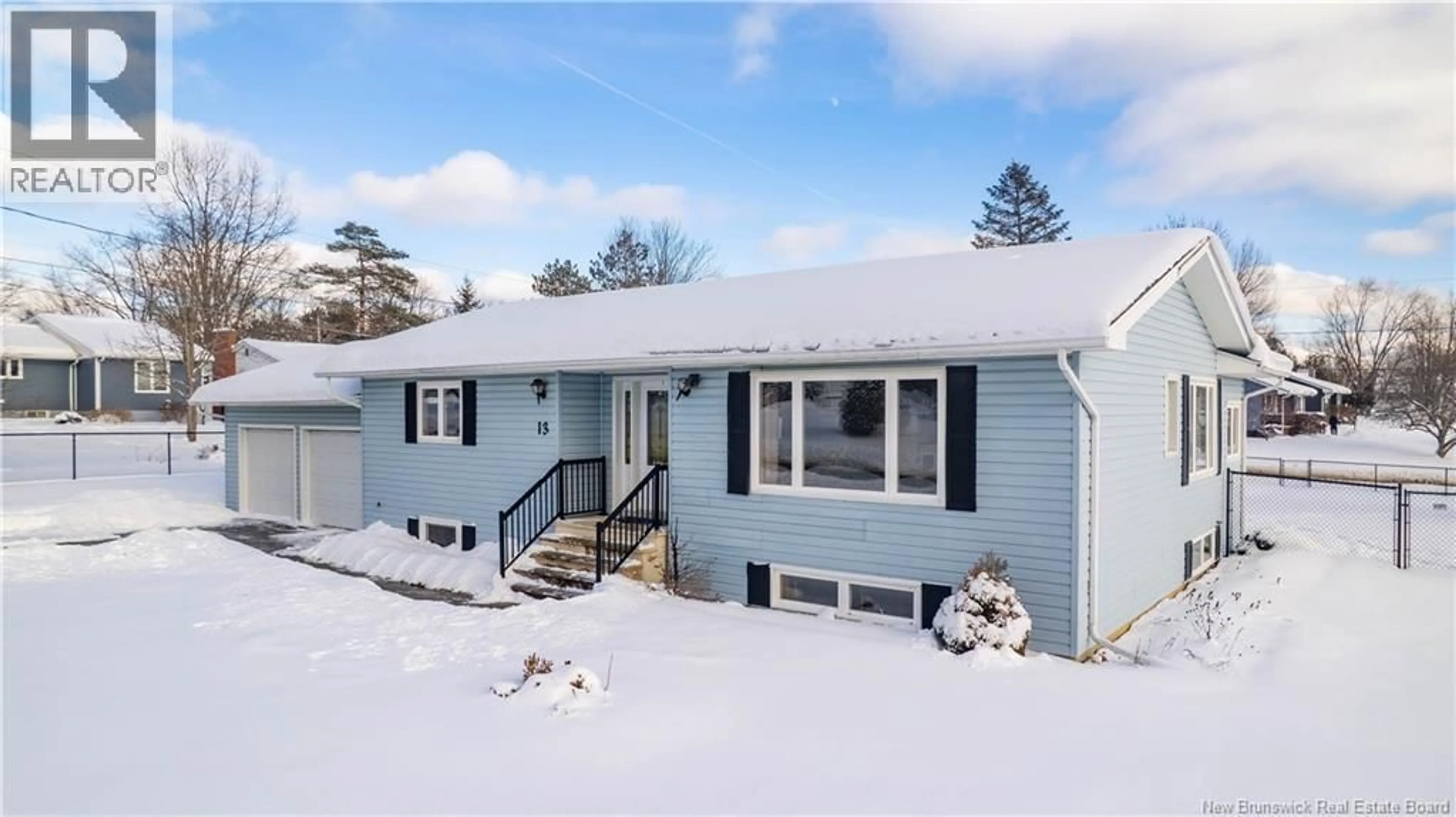 Home with vinyl exterior material, street for 13 ABBOTT STREET, St. Stephen New Brunswick E3L3C4