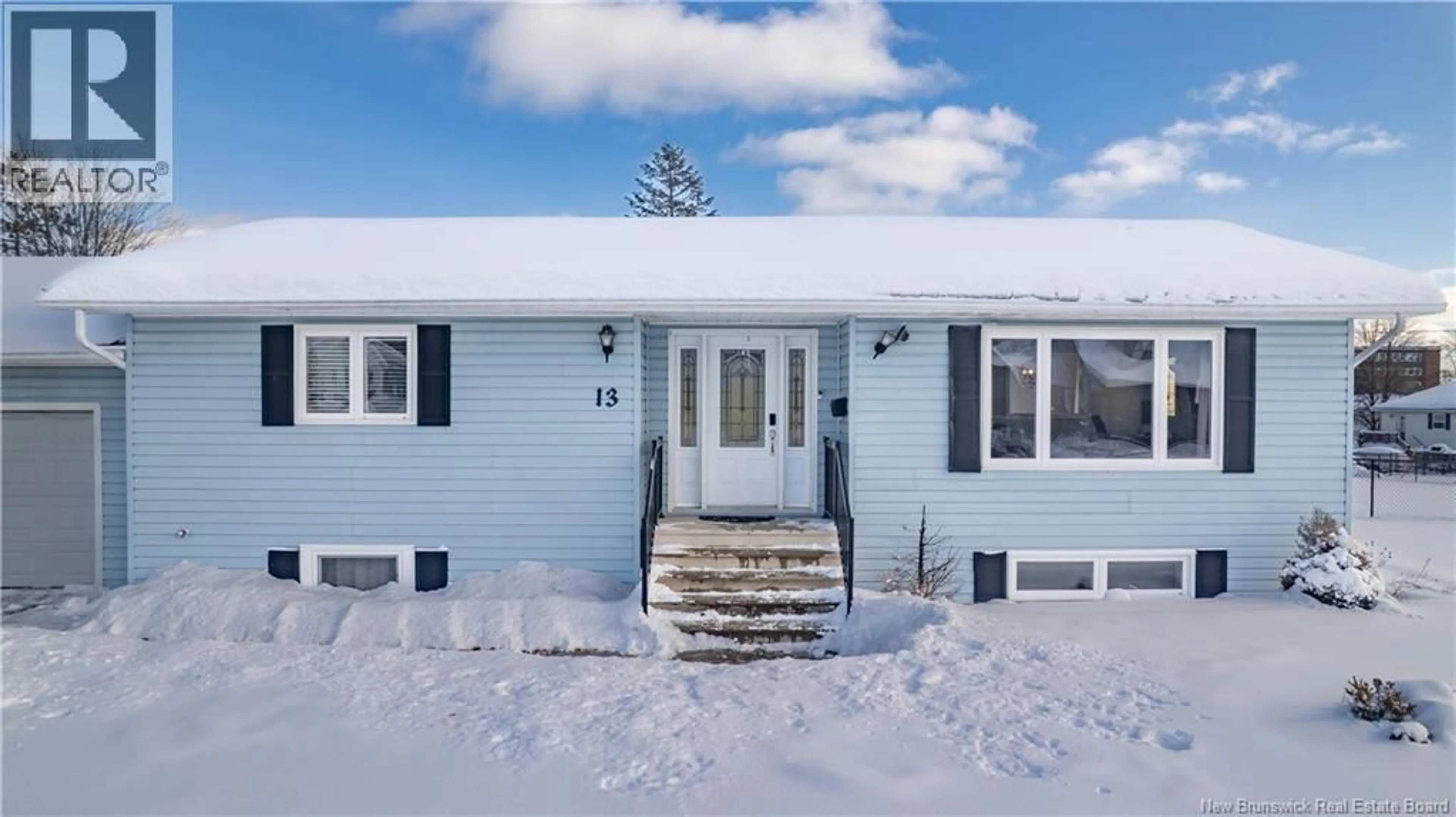 Home with vinyl exterior material, street for 13 ABBOTT STREET, St. Stephen New Brunswick E3L3C4
