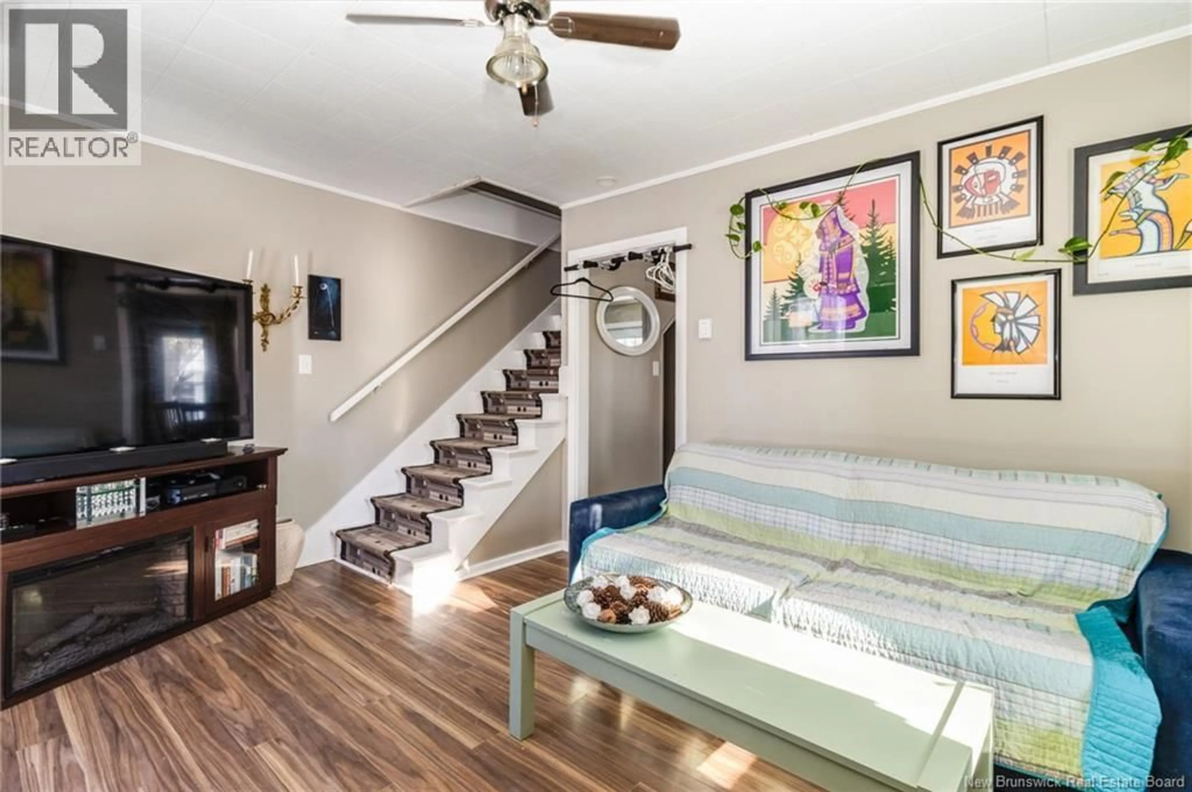 Living room with furniture, wood/laminate floor for A & B - 16 YOUNG STREET, Fredericton New Brunswick E3A3Y2