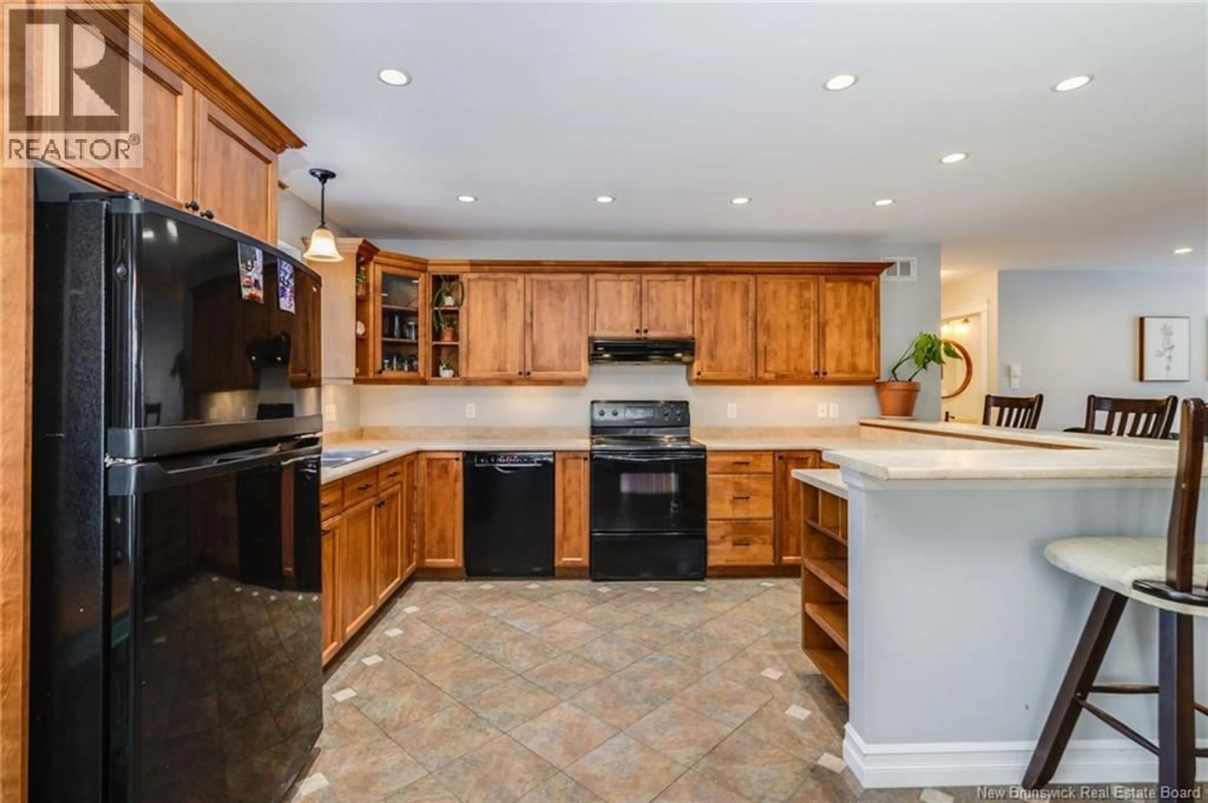 Open concept kitchen, ceramic/tile floor for 140 GREEN AVENUE, Hanwell New Brunswick E3C1M6