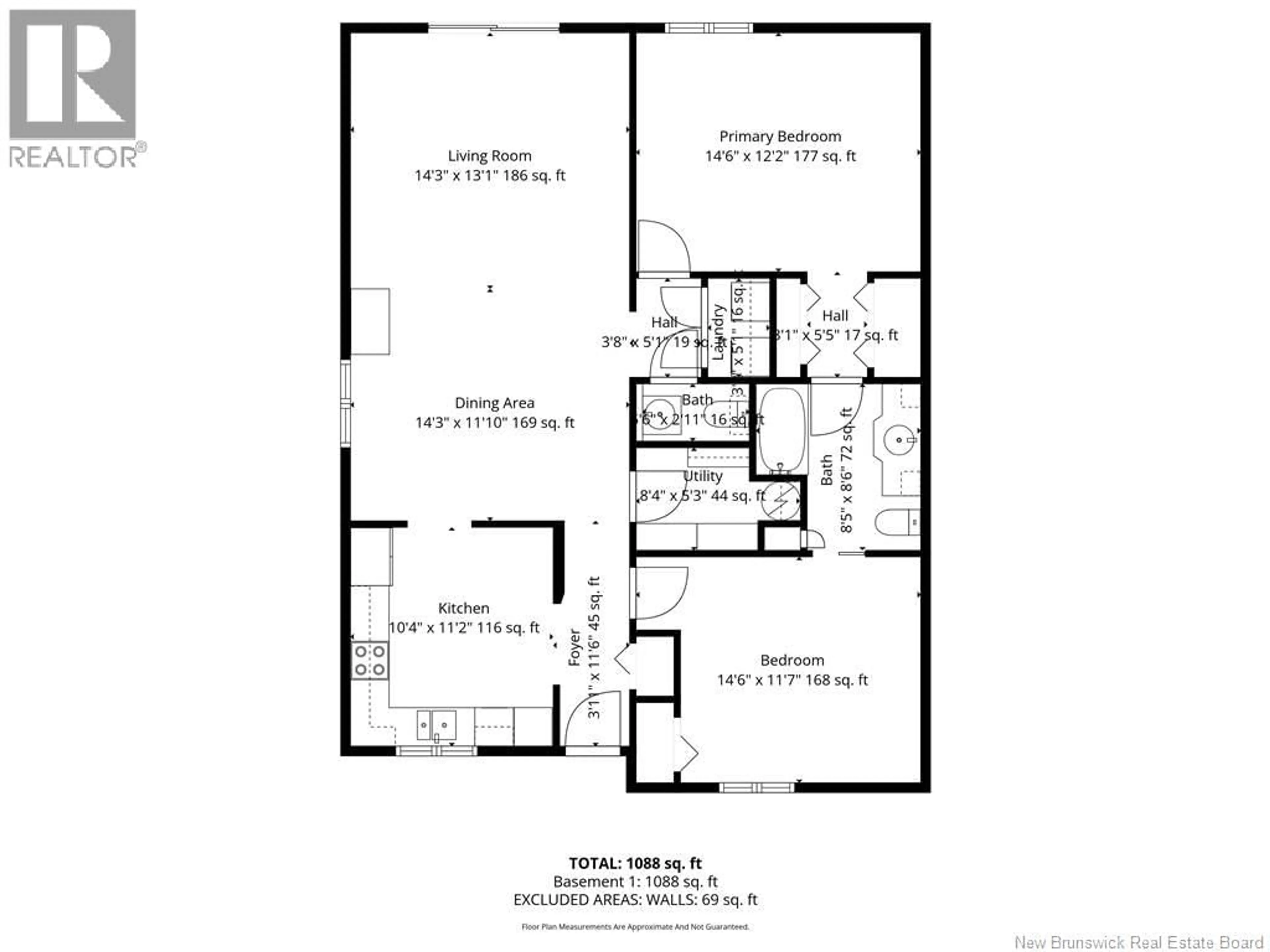 Floor plan for 6 - 50 MCAULEY, Moncton New Brunswick E1A6R2