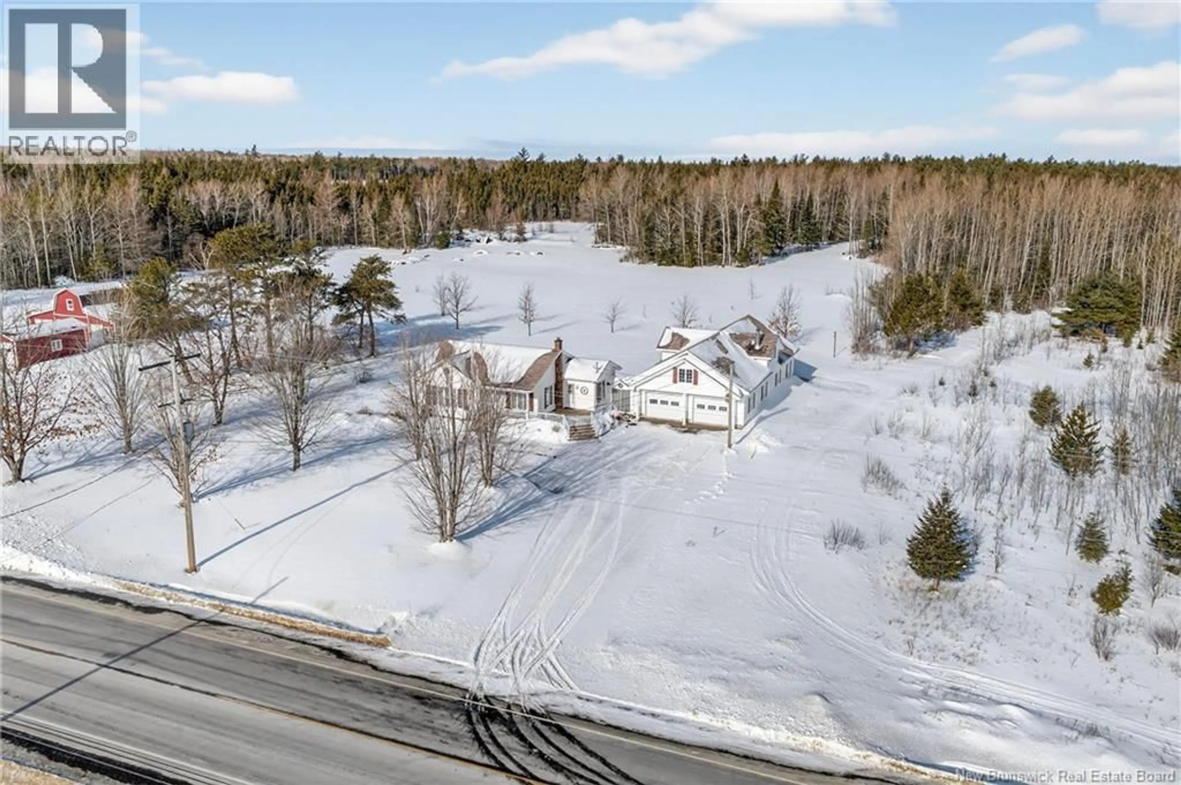 A pic from outside/outdoor area/front of a property/back of a property/a pic from drone, street for 1603 ROUTE 160, Saint-Sauveur New Brunswick E8L1M7