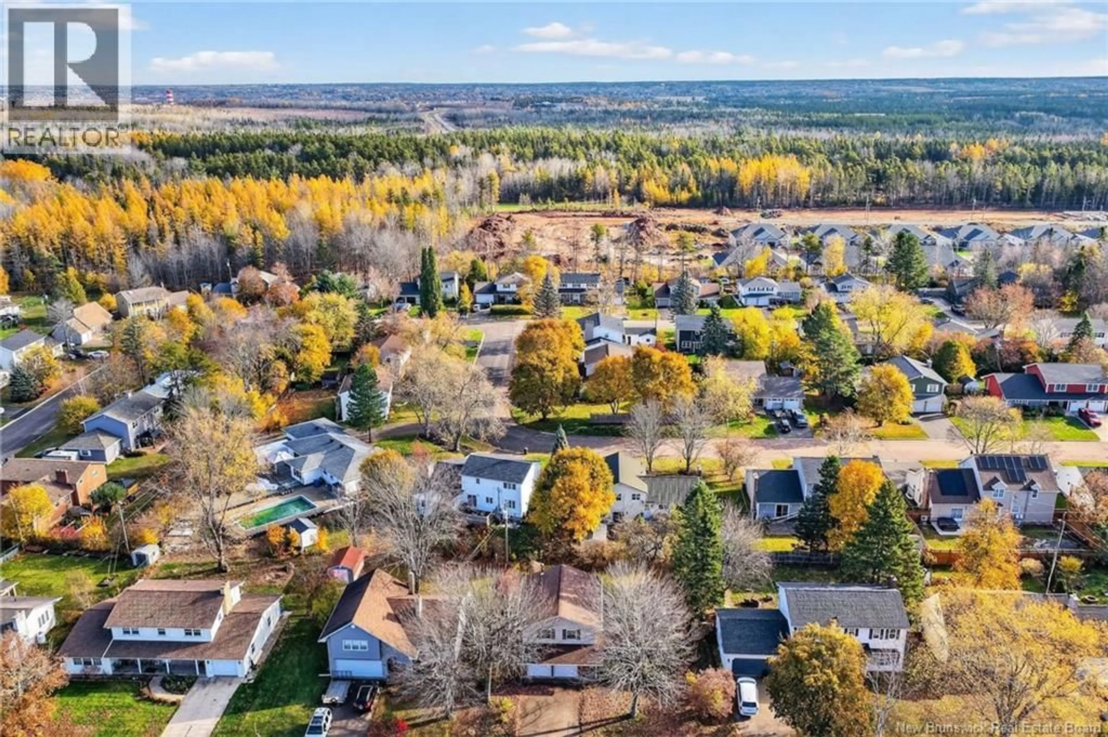 A pic from outside/outdoor area/front of a property/back of a property/a pic from drone, forest/trees view for 18 GRINDSTONE DRIVE, Riverview New Brunswick E1B3N9