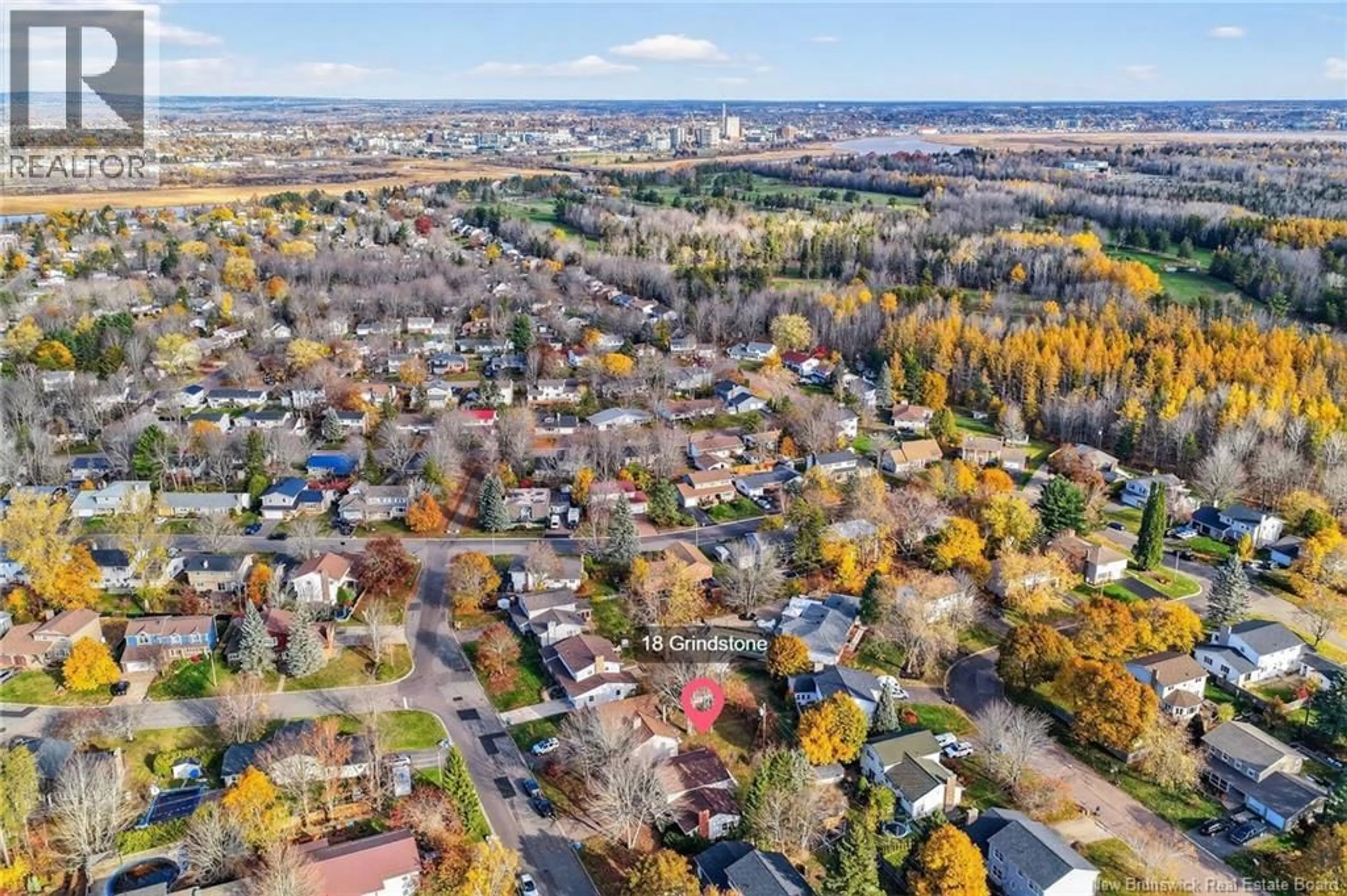 A pic from outside/outdoor area/front of a property/back of a property/a pic from drone, street for 18 GRINDSTONE DRIVE, Riverview New Brunswick E1B3N9