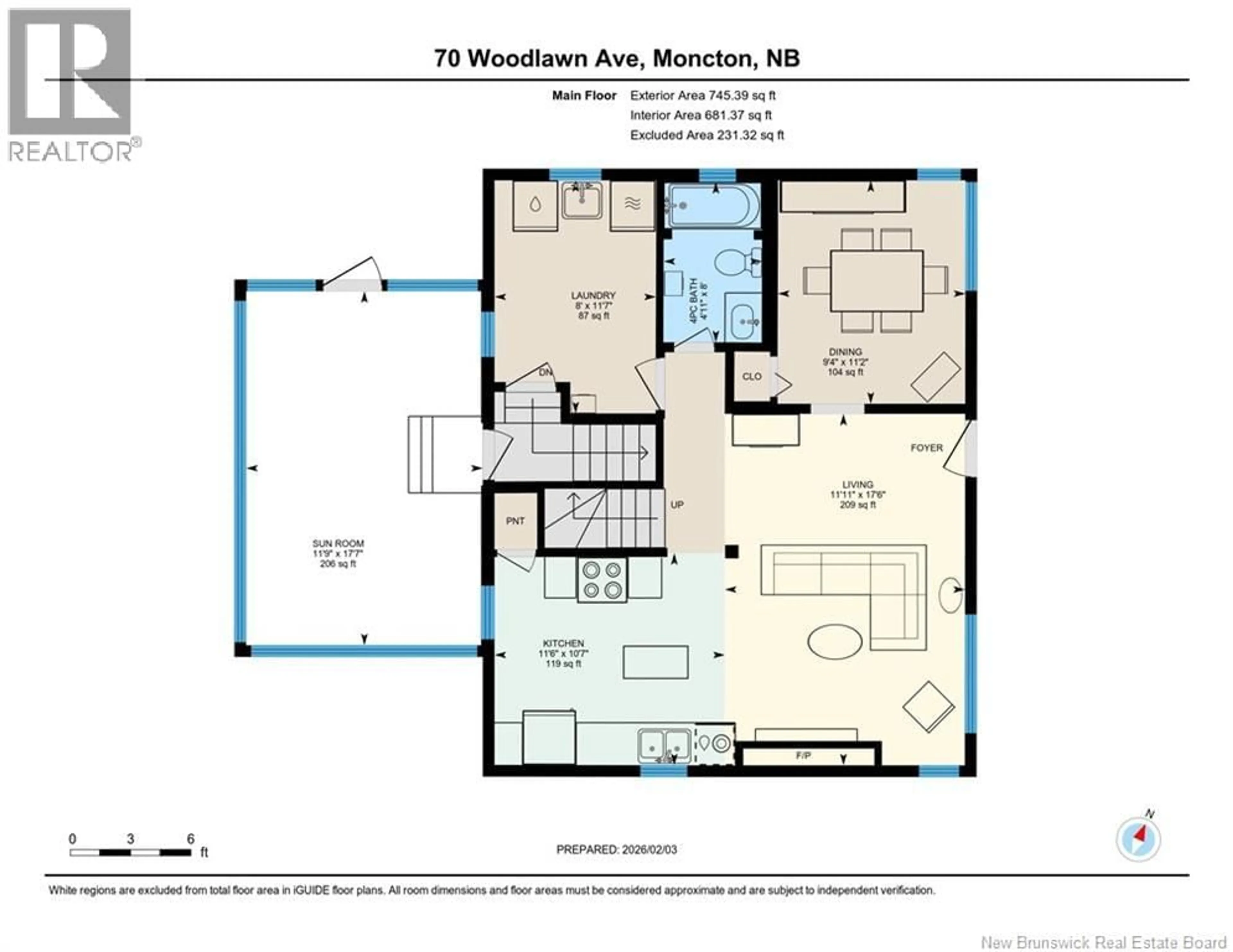Floor plan for 70 WOODLAWN AVENUE, Moncton New Brunswick E1E2J9