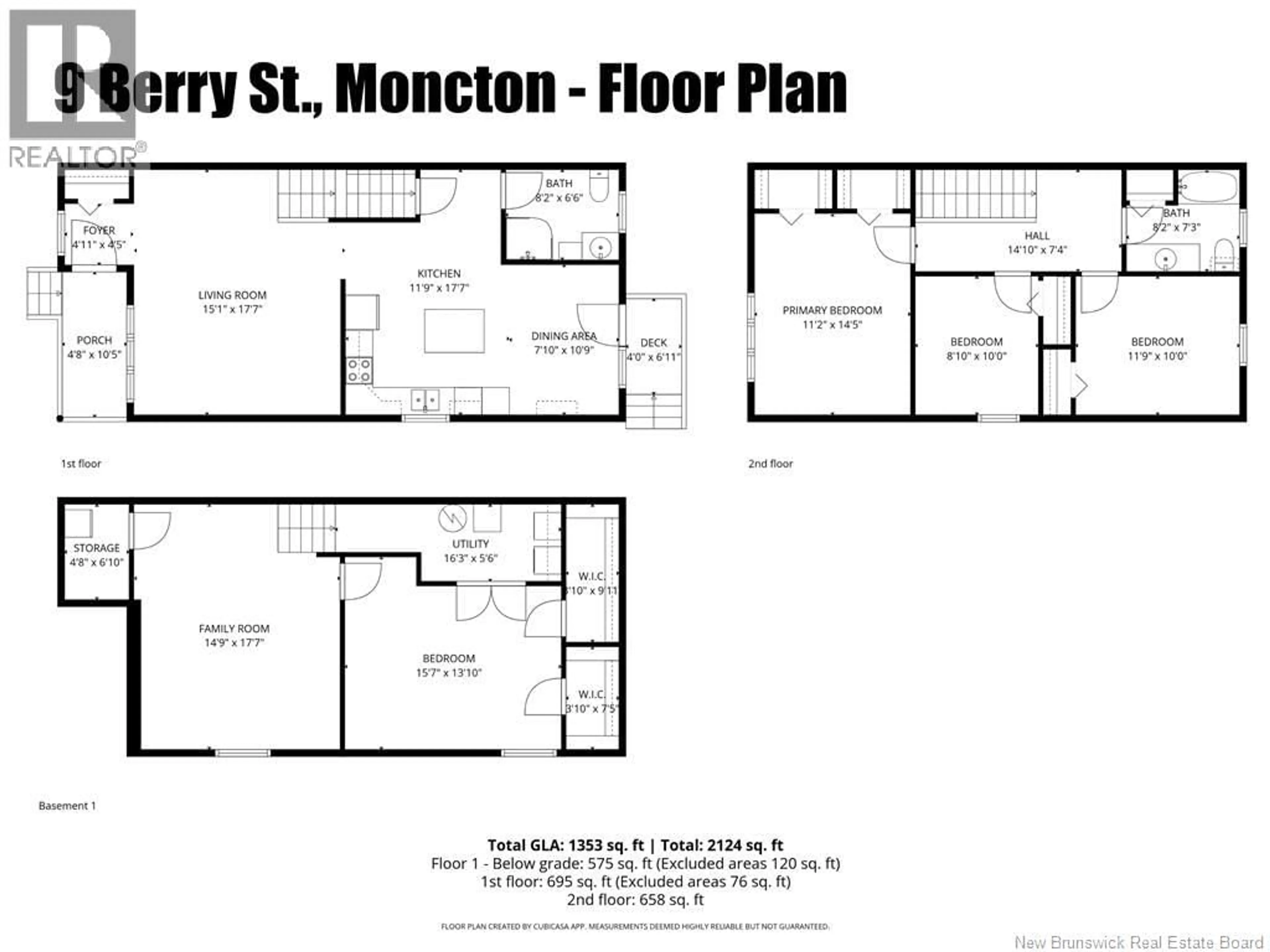 Floor plan for 9 BERRY STREET, Moncton New Brunswick E1A6G3