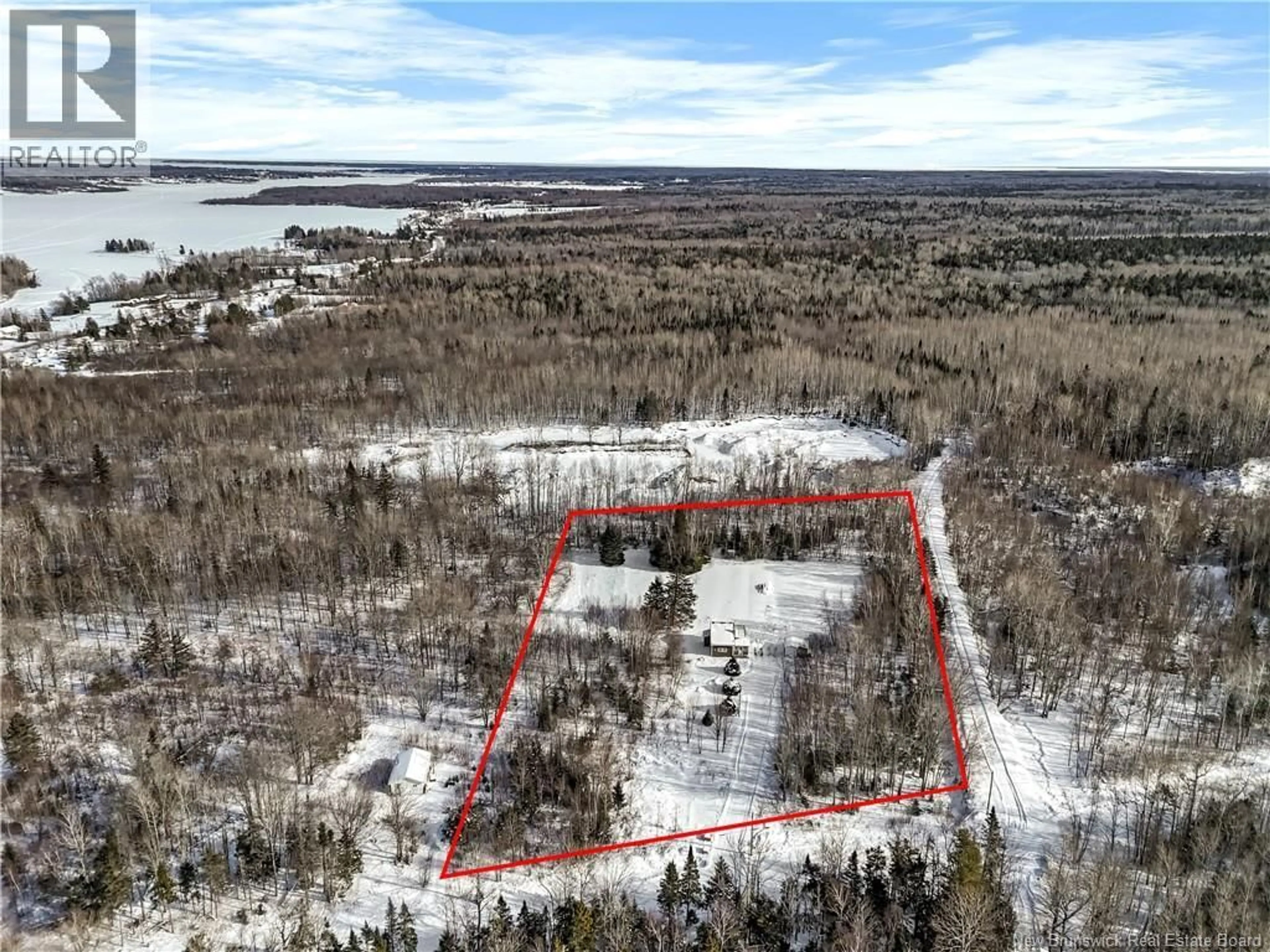 A pic from outside/outdoor area/front of a property/back of a property/a pic from drone, water/lake/river/ocean view for 71 TEED ROAD, Notre-Dame New Brunswick E4V2L8