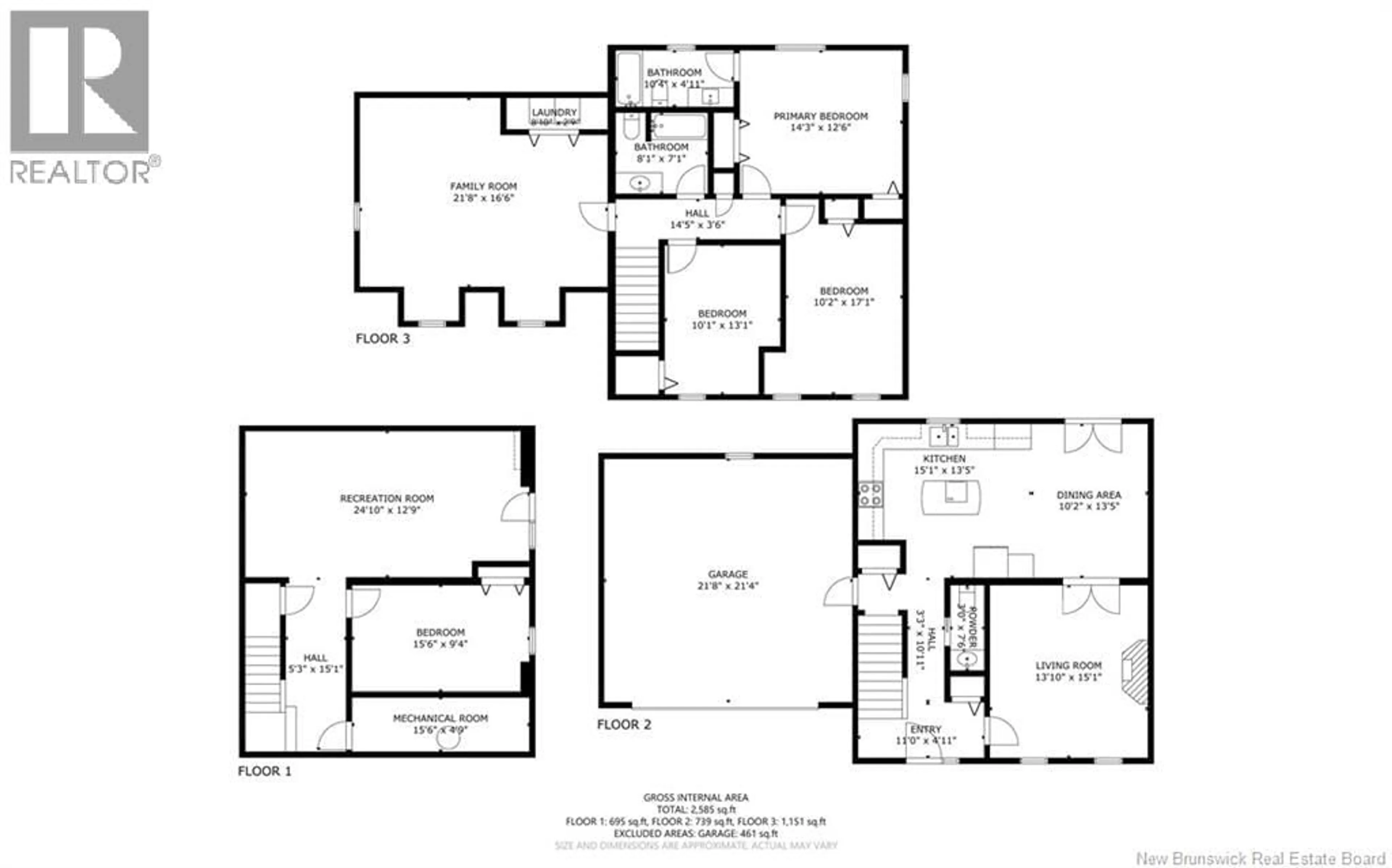 Floor plan for 15 BARRETT COURT, Fredericton New Brunswick E3B6Y1