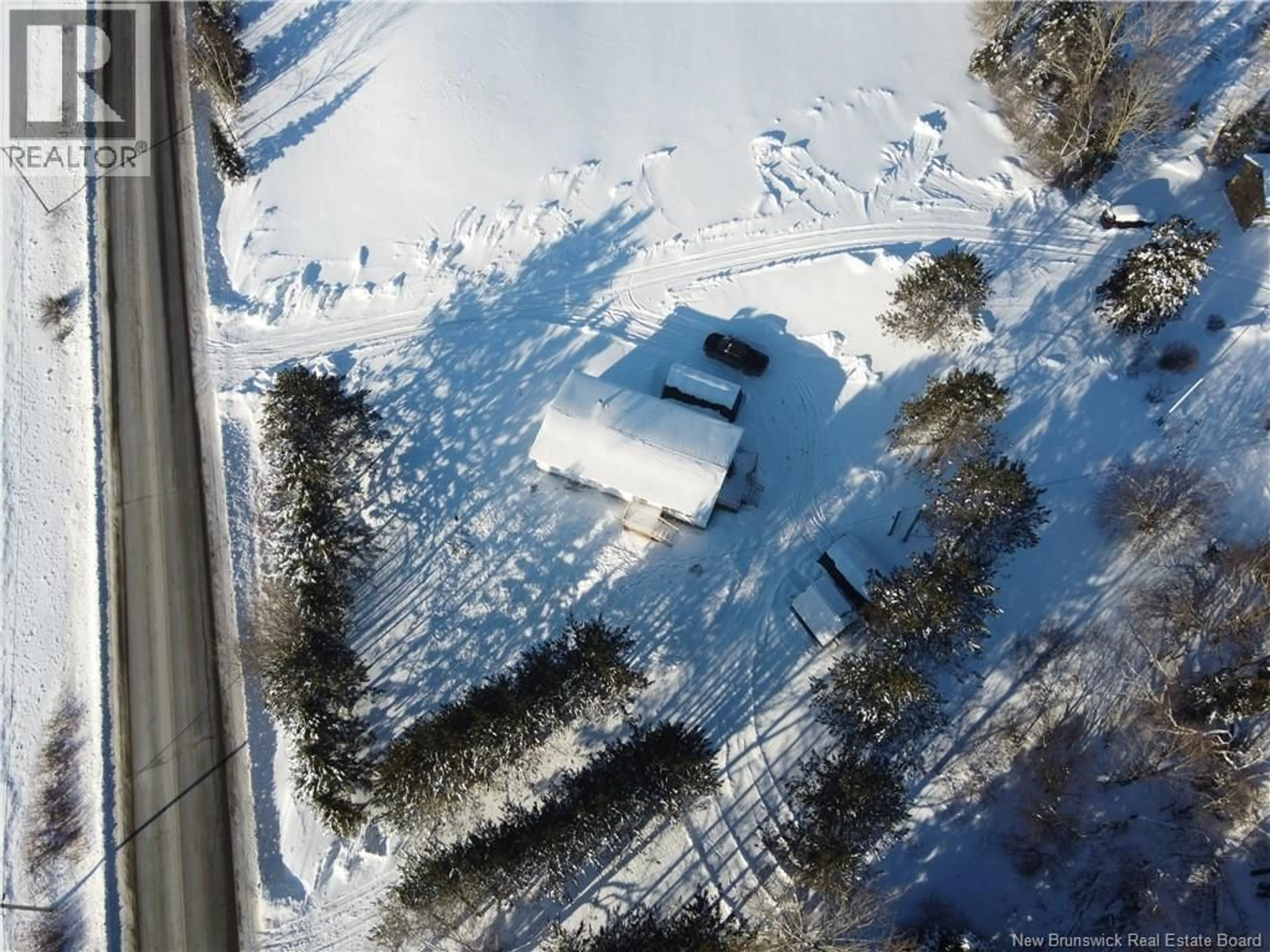 A pic from outside/outdoor area/front of a property/back of a property/a pic from drone, street for 6880 ROUTE 107, Juniper New Brunswick E7L1E4