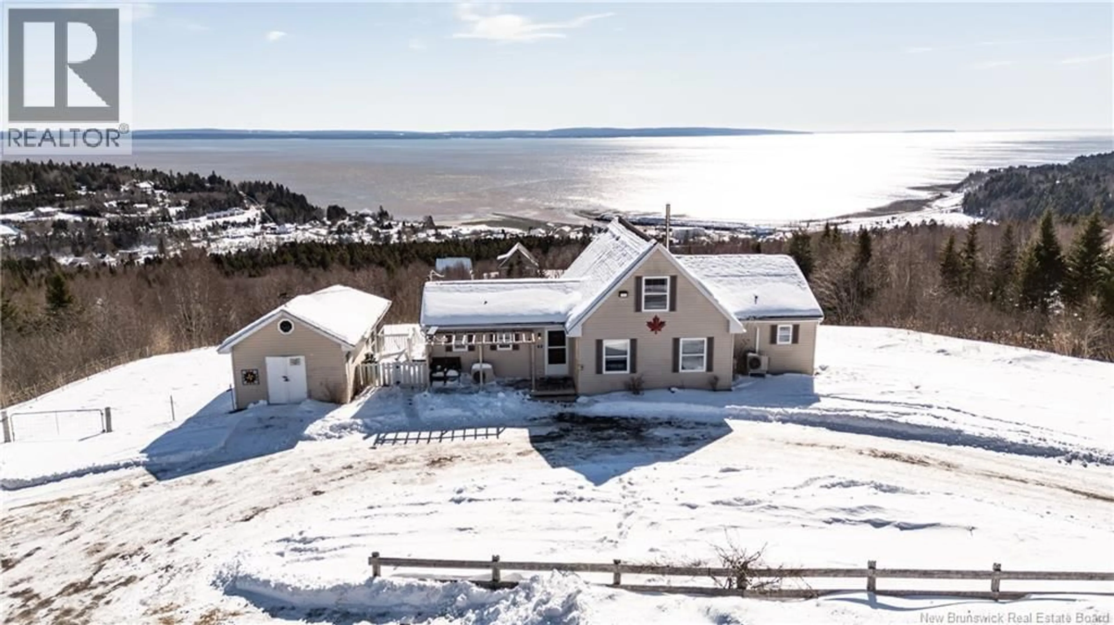 A pic from outside/outdoor area/front of a property/back of a property/a pic from drone, water/lake/river/ocean view for 9 BRITTANY COURT, Alma New Brunswick E4H0B4