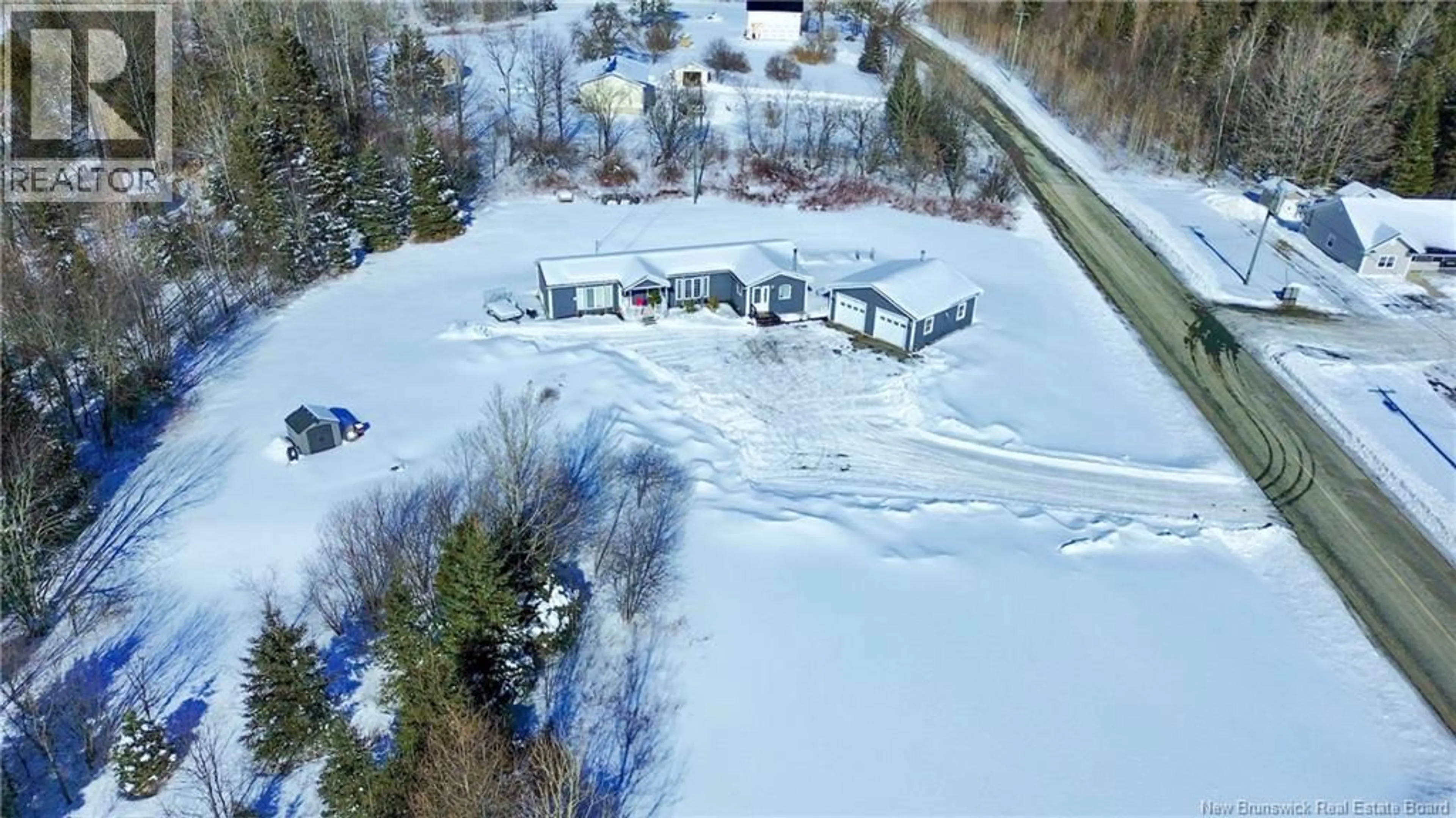 A pic from outside/outdoor area/front of a property/back of a property/a pic from drone, street for 95 GREGG SETTLEMENT ROAD, Centreville New Brunswick E7K2N6