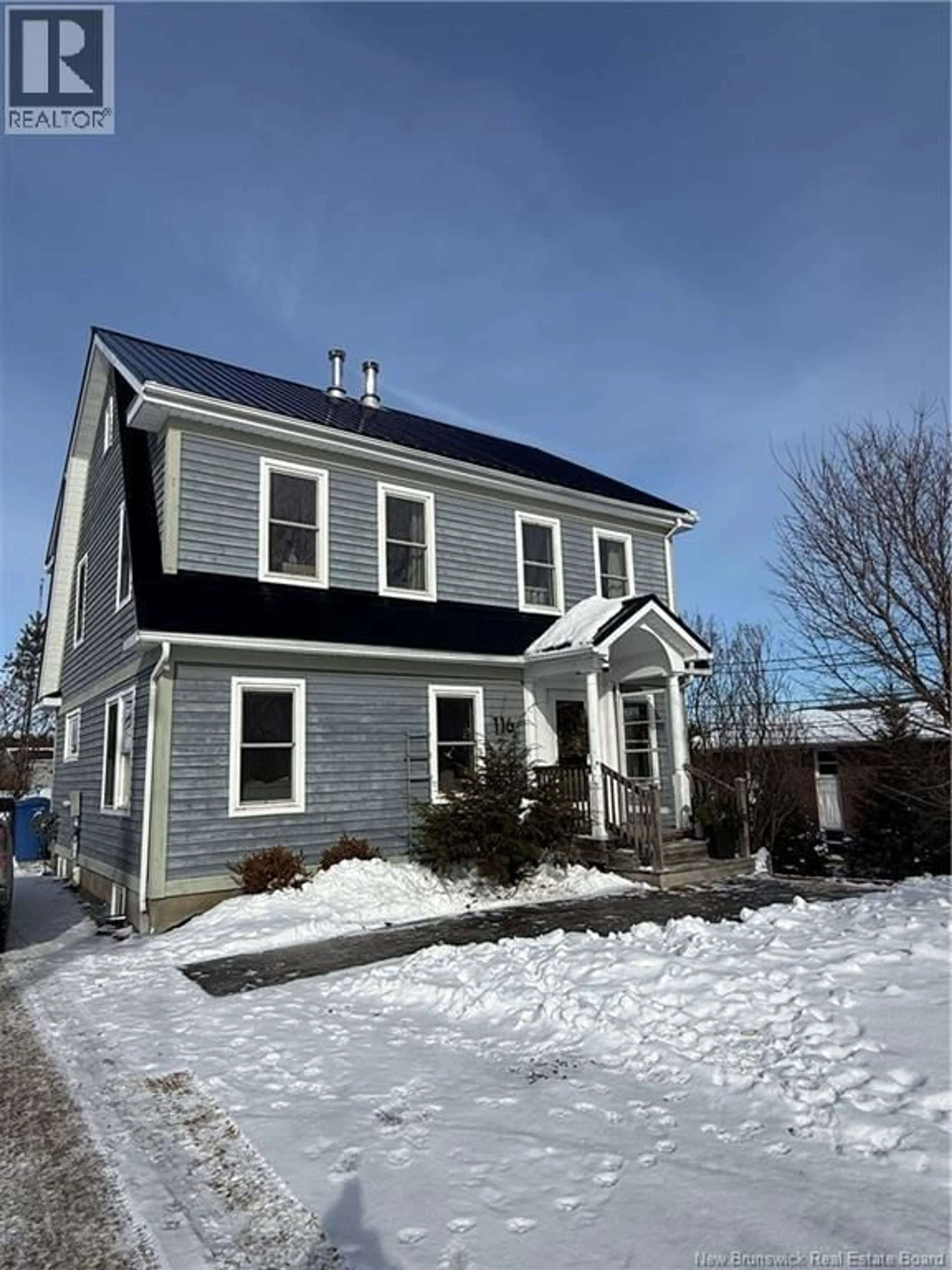 Home with vinyl exterior material, street for 116 EASTWOOD DRIVE, Woodstock New Brunswick E7M1P4