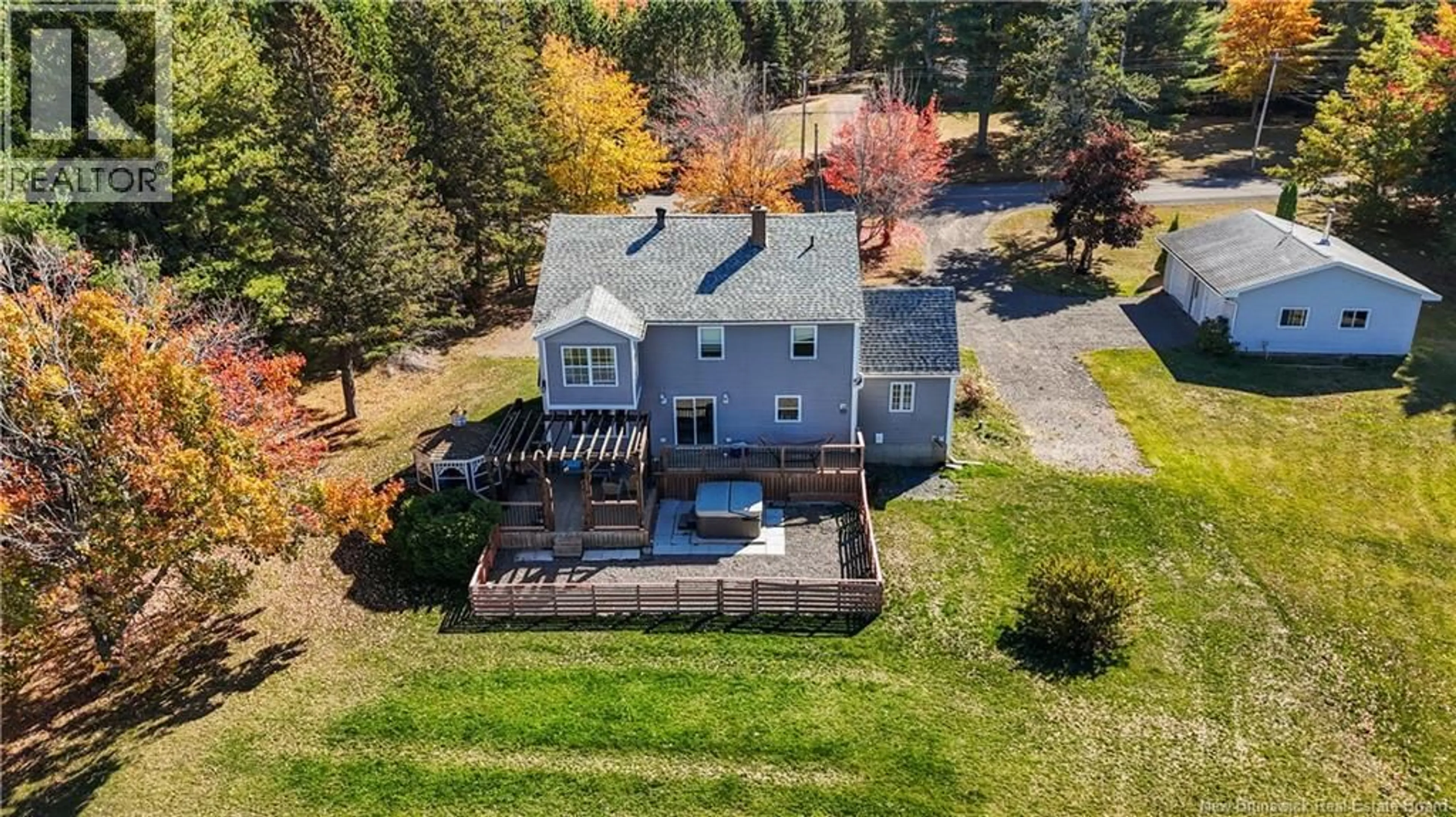 A pic from outside/outdoor area/front of a property/back of a property/a pic from drone, water/lake/river/ocean view for 5668 ROUTE 505, Jardineville New Brunswick E4W2J1