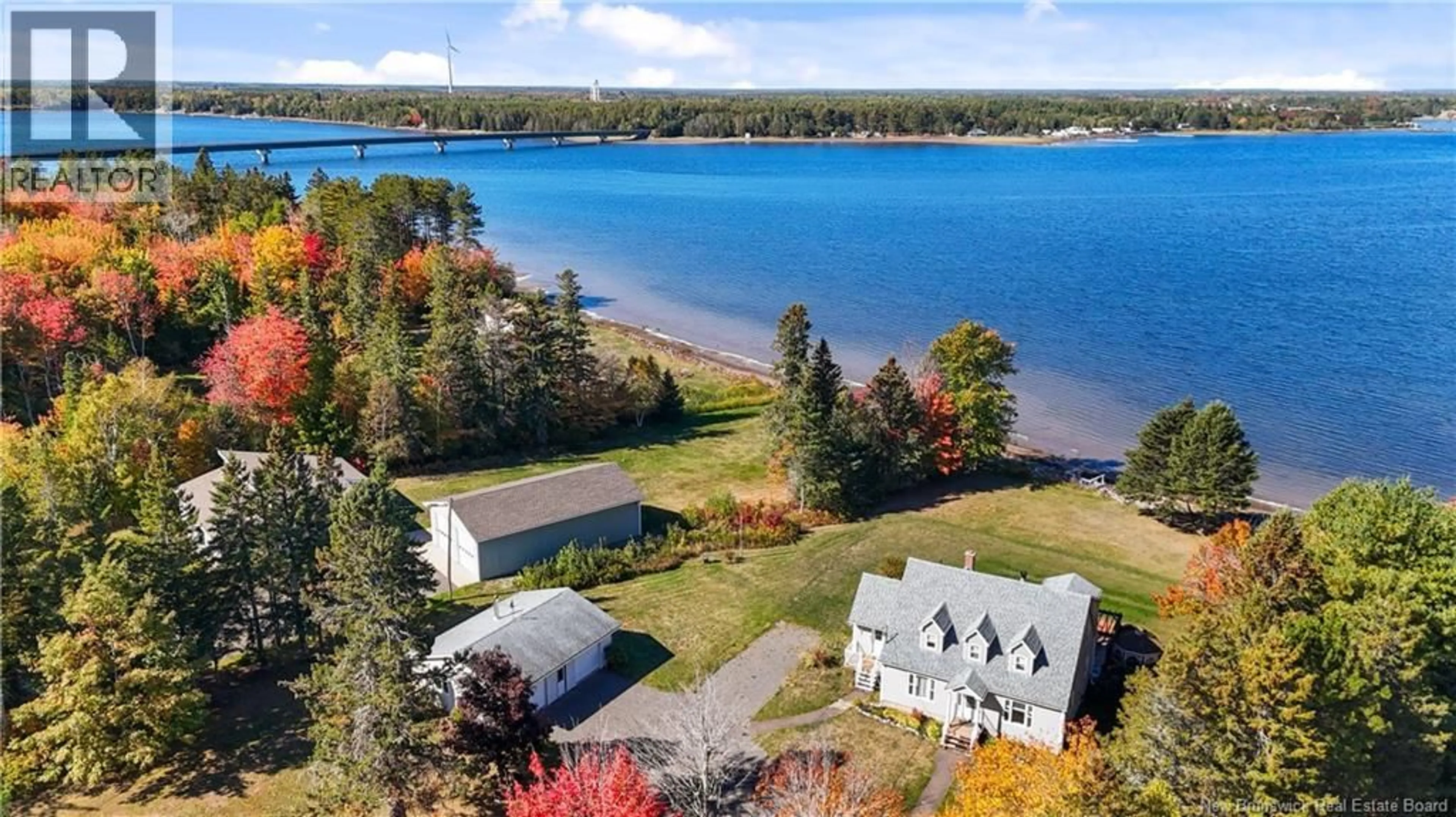 A pic from outside/outdoor area/front of a property/back of a property/a pic from drone, water/lake/river/ocean view for 5668 ROUTE 505, Jardineville New Brunswick E4W2J1