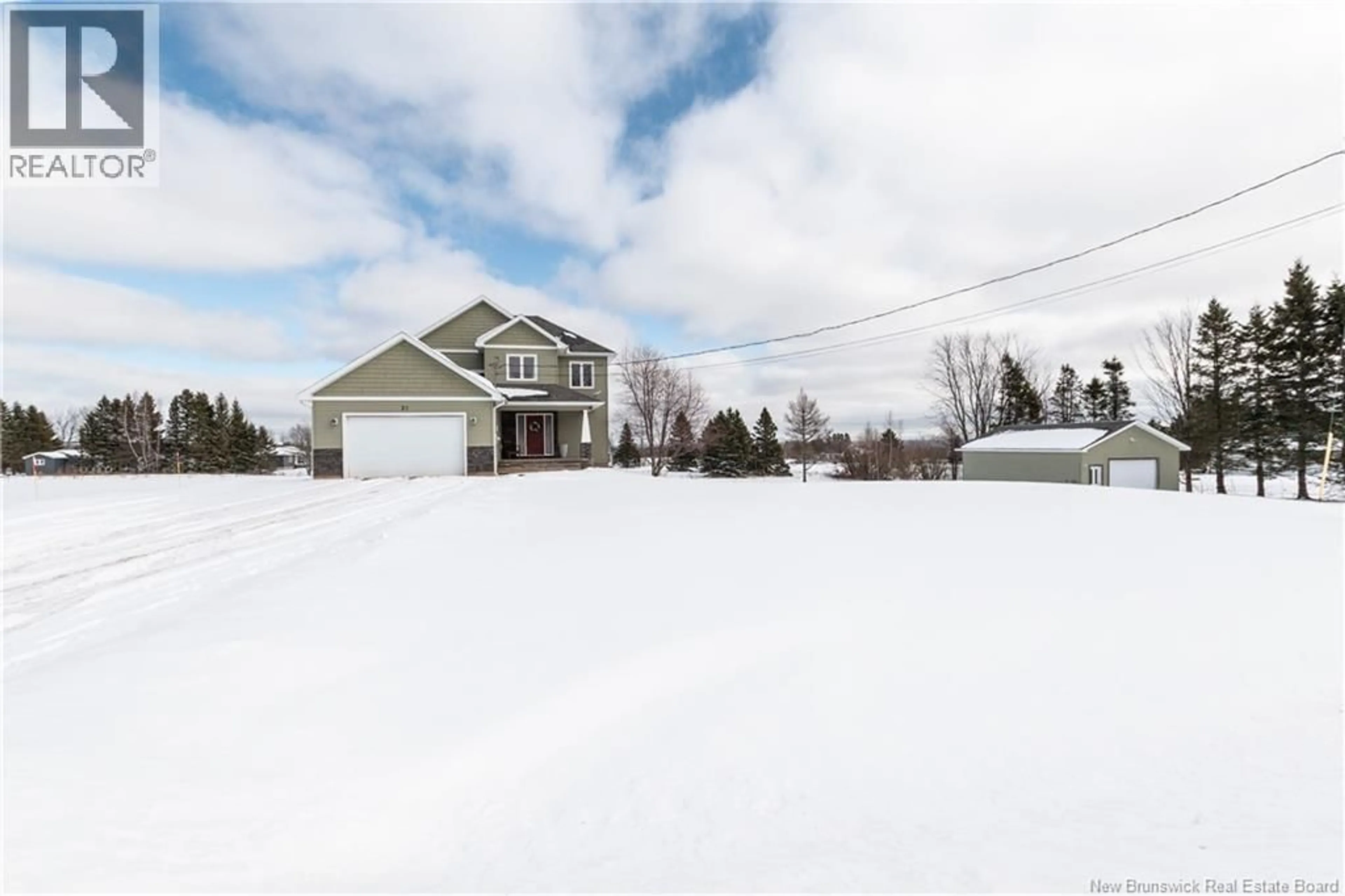 A pic from outside/outdoor area/front of a property/back of a property/a pic from drone, street for 21 CARROLL ROAD, Steeves Mountain New Brunswick E1G3X2