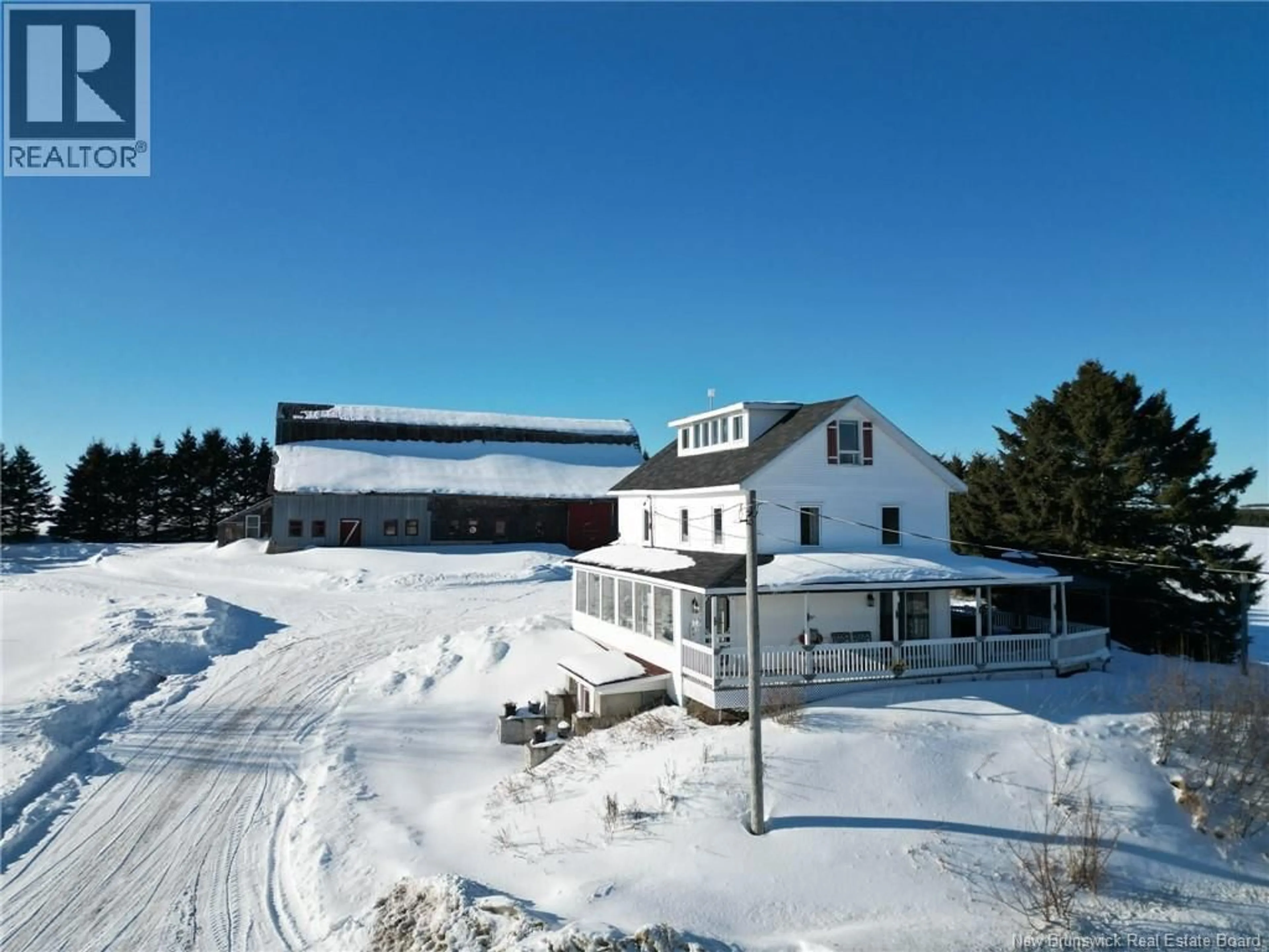 A pic from outside/outdoor area/front of a property/back of a property/a pic from drone, building for 296 MONTAGNE À COMEAU ROAD, Saint-André New Brunswick E3Y3G1