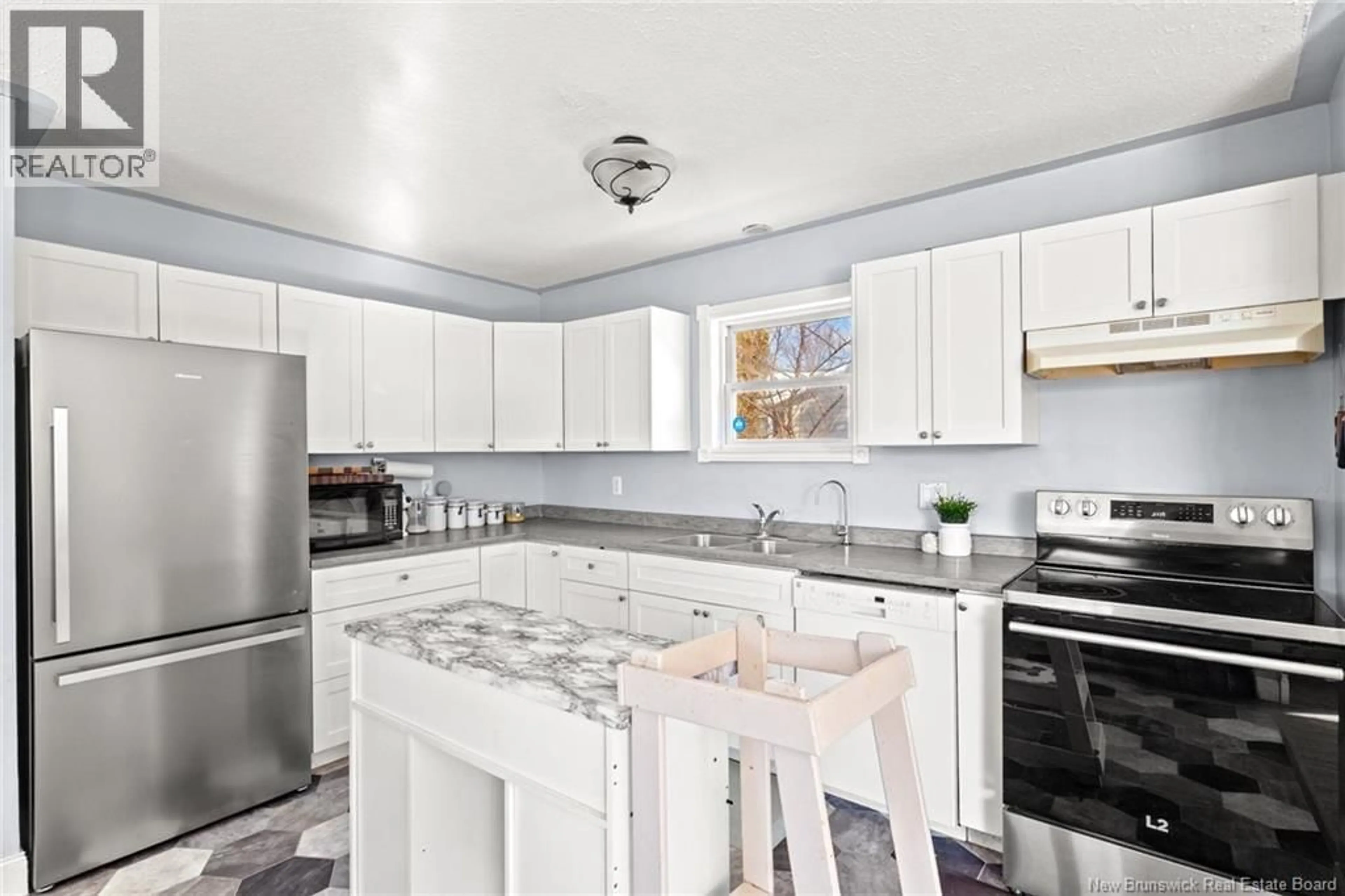 Open concept kitchen, ceramic/tile floor for 106 STAIRS STREET, Fredericton New Brunswick E3G5V6