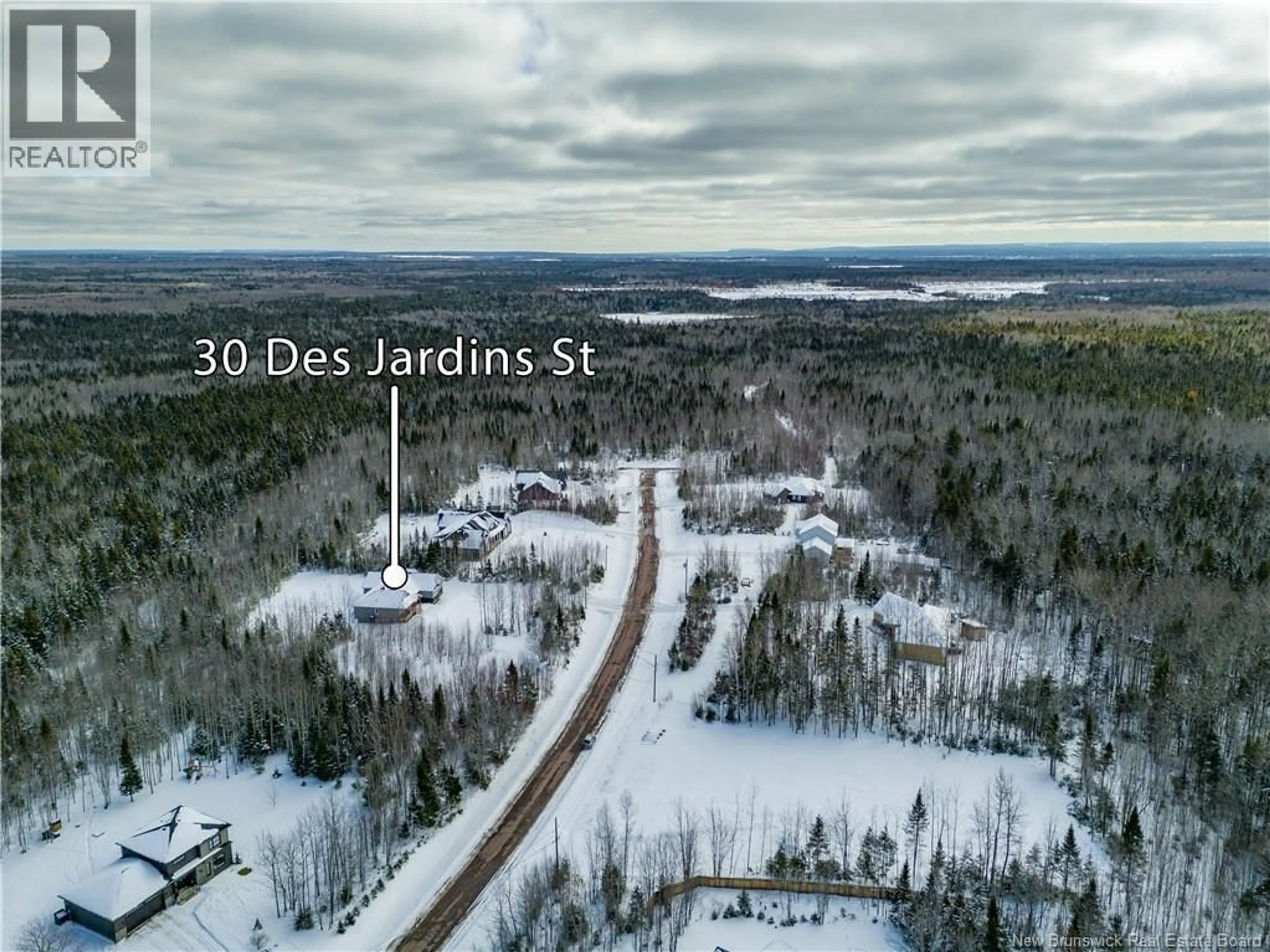 A pic from outside/outdoor area/front of a property/back of a property/a pic from drone, unknown for 30 DES JARDINS, Irishtown New Brunswick E1H0J6