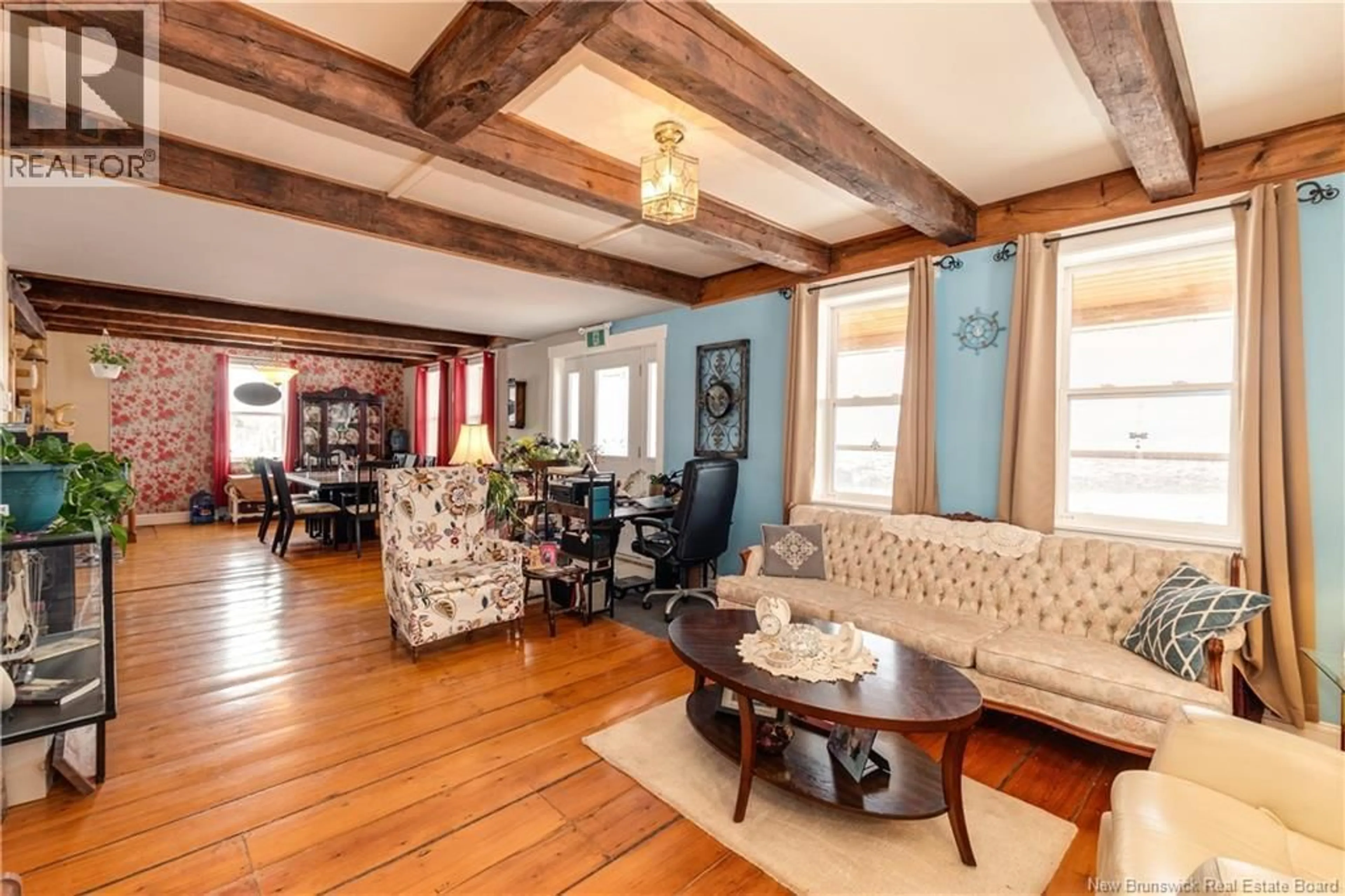 Living room with furniture, wood/laminate floor for 186 MARY'S POINT ROAD, Harvey Bank New Brunswick E4H2N2