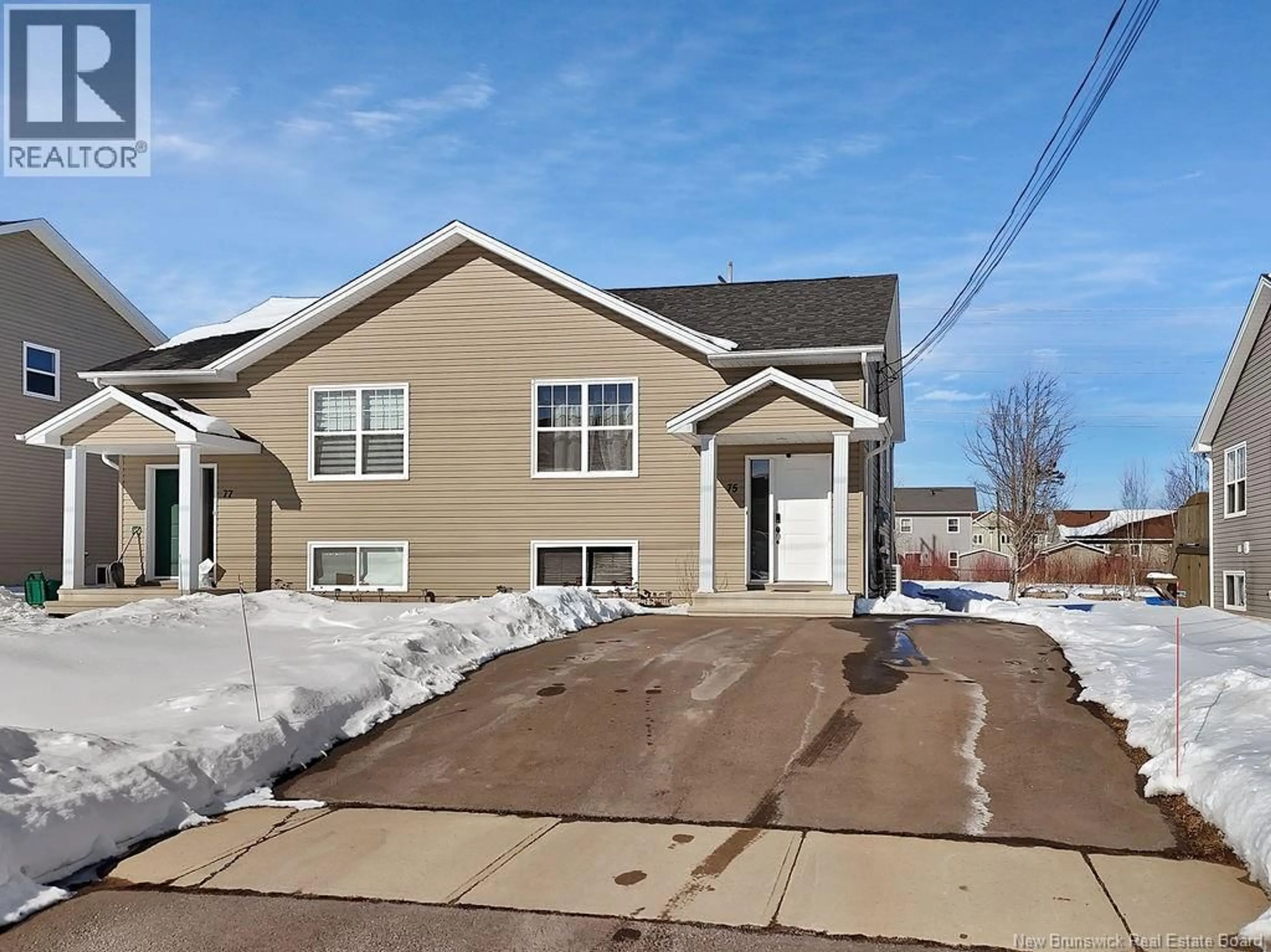 Home with vinyl exterior material, street for 75 CLARENDON DRIVE, Moncton New Brunswick E1G0M8