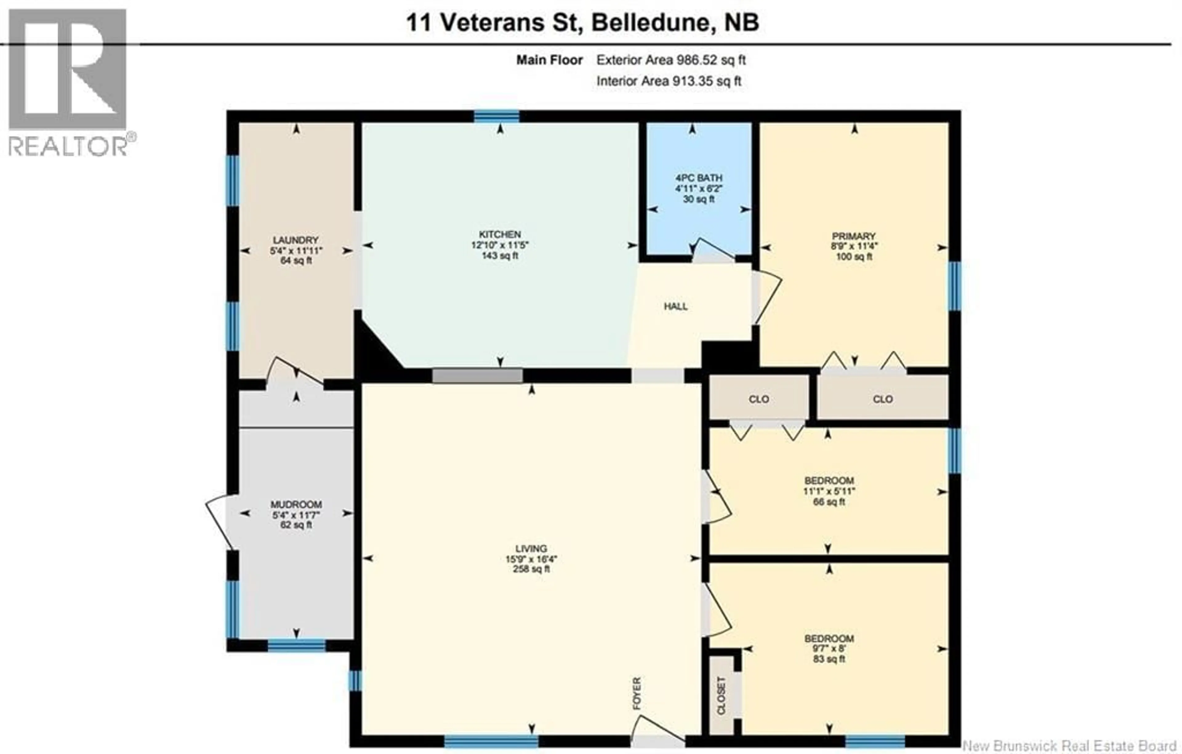 Floor plan for 11 VETERANS, Belledune New Brunswick E8G2X3