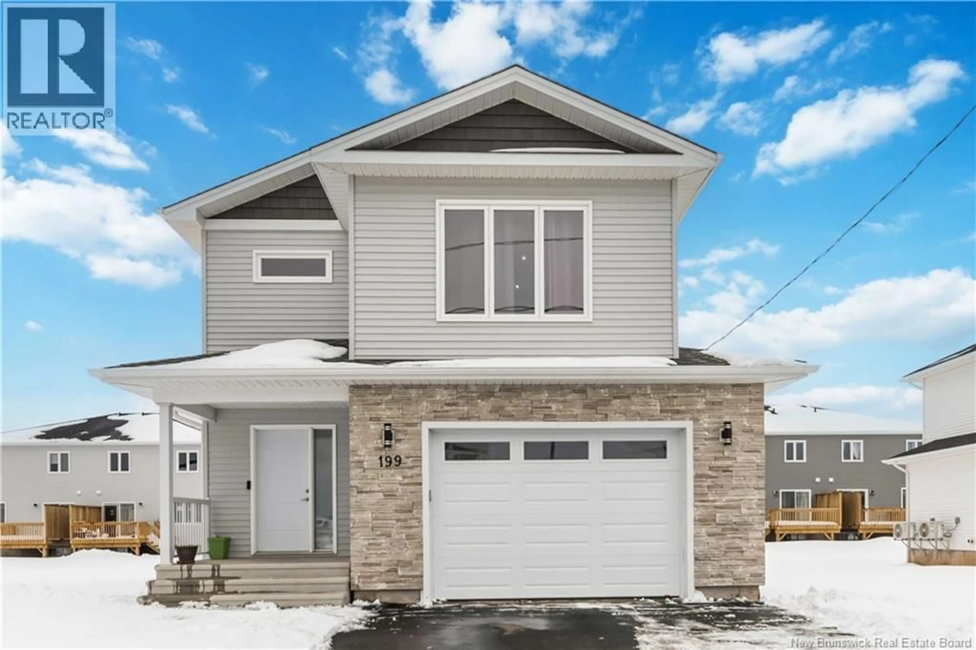 Home with vinyl exterior material, street for 199 RUNNEYMEADE ROAD, Riverview New Brunswick E1B0T7
