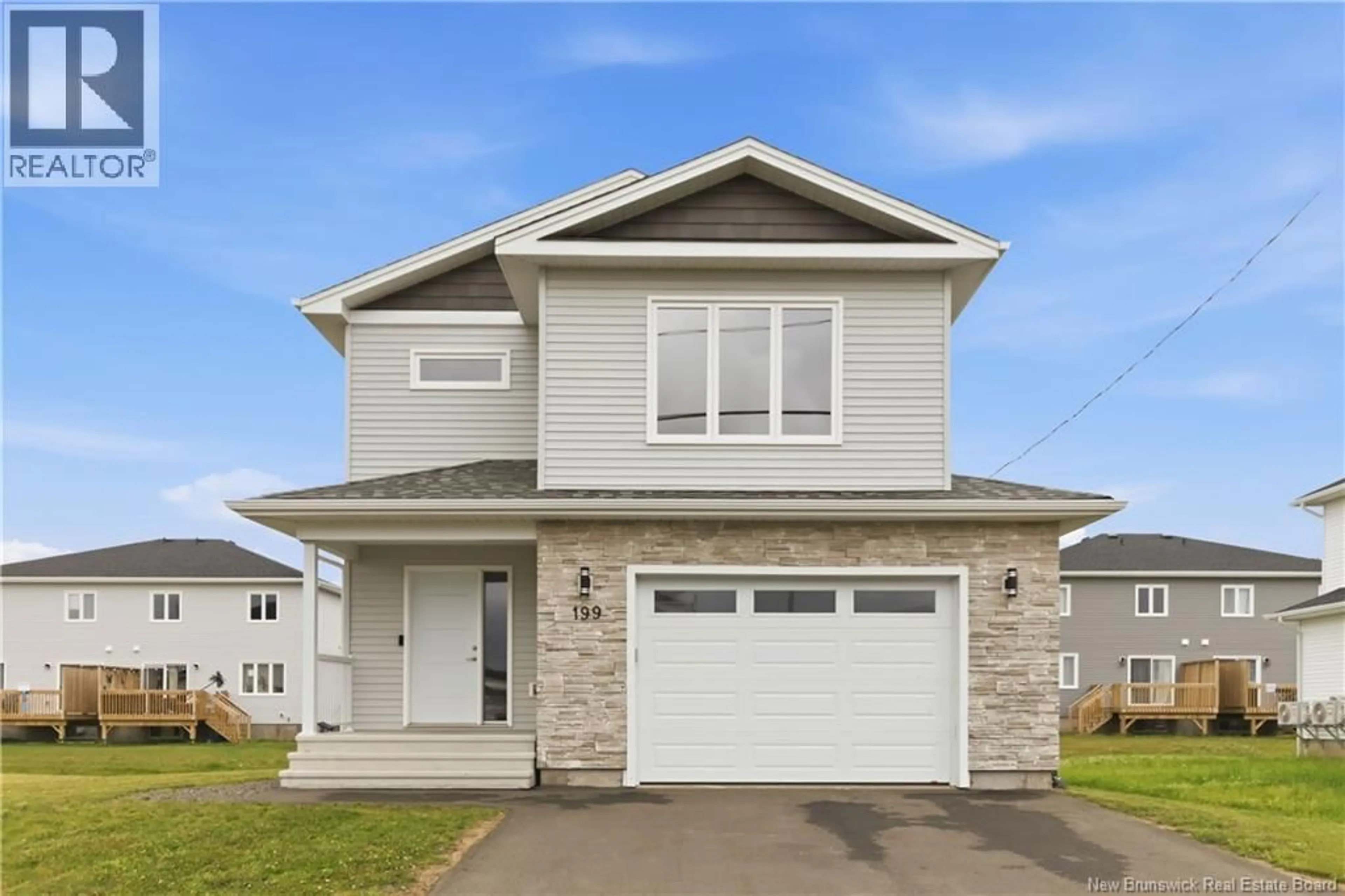 Home with vinyl exterior material, street for 199 RUNNEYMEADE ROAD, Riverview New Brunswick E1B0T7