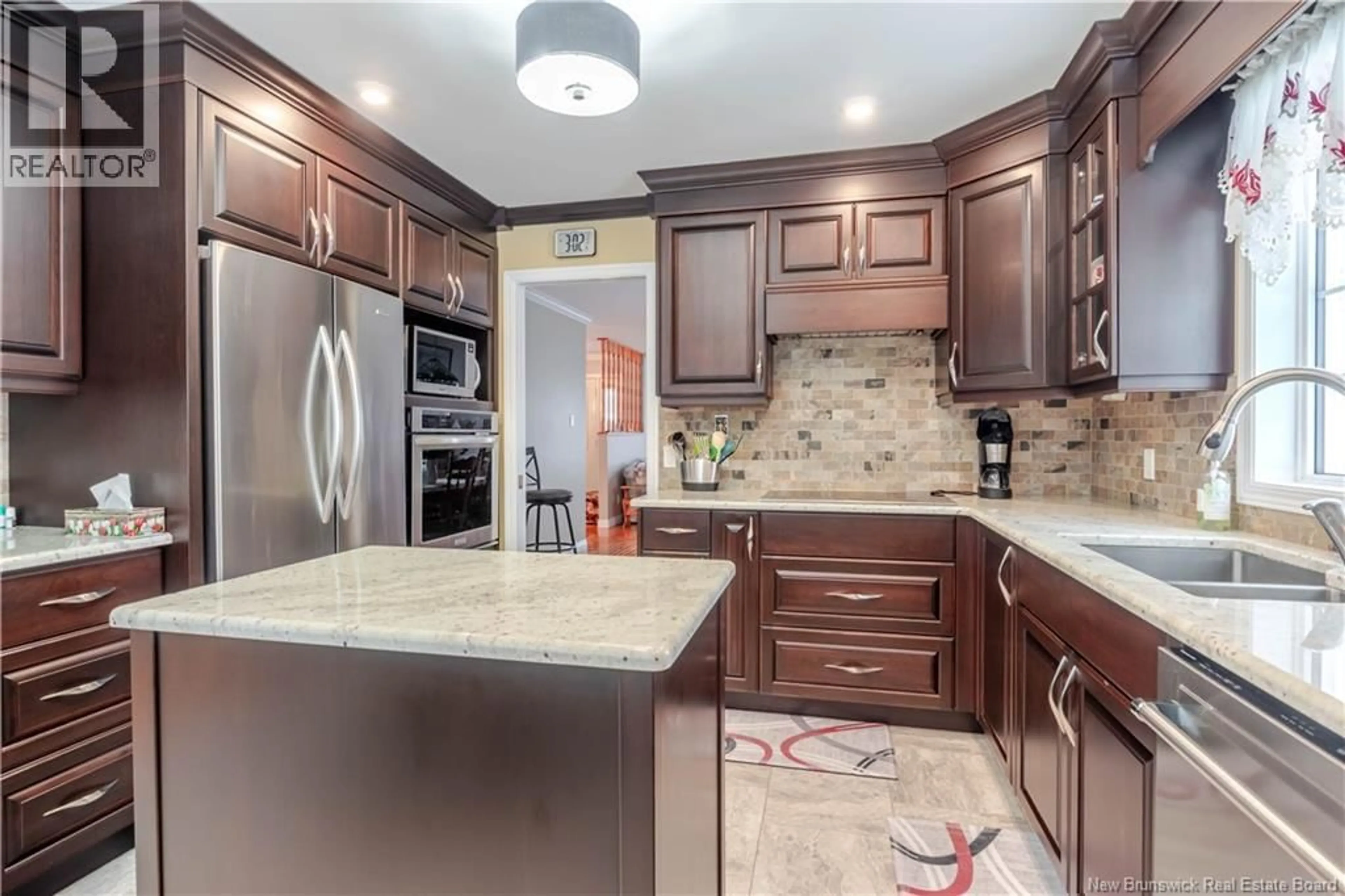 Contemporary kitchen, ceramic/tile floor for 32 BARBARA COURT, Fredericton New Brunswick E3B7G6