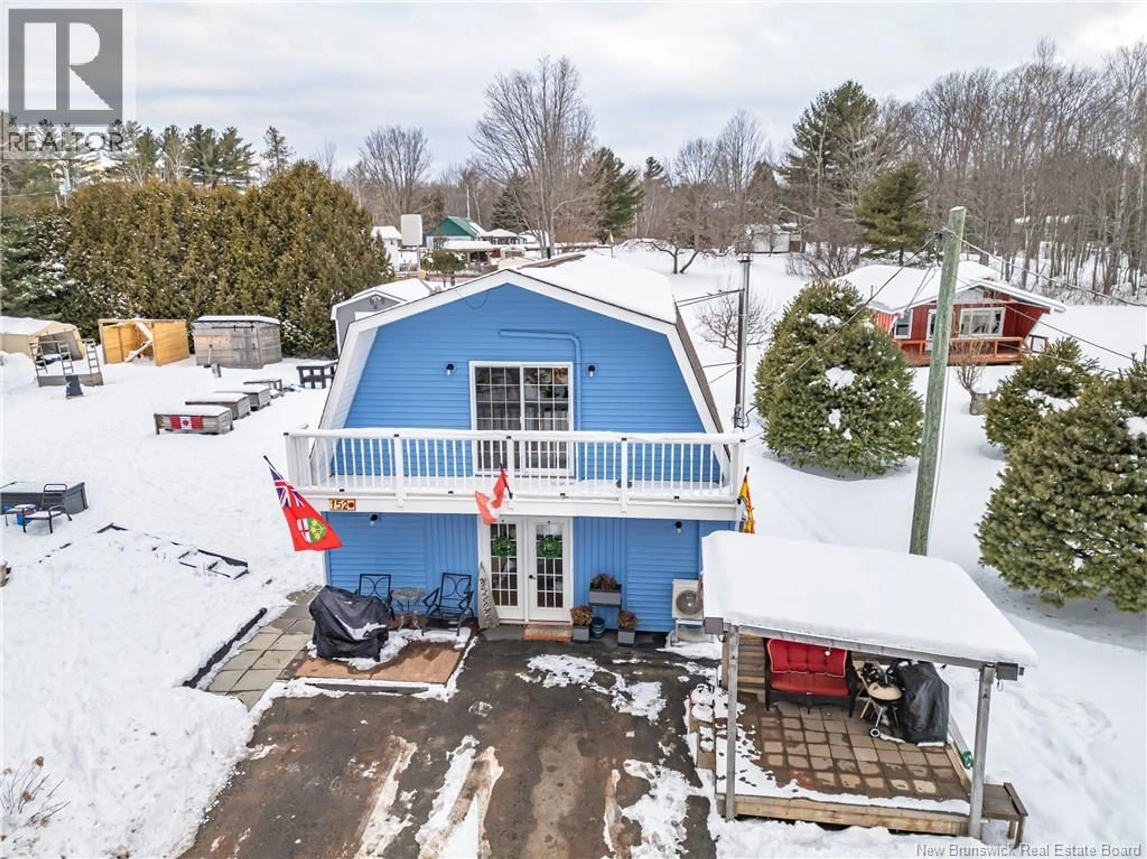 A pic from outside/outdoor area/front of a property/back of a property/a pic from drone, unknown for 156 MEADOW LANE, Jemseg New Brunswick E3C3Z3