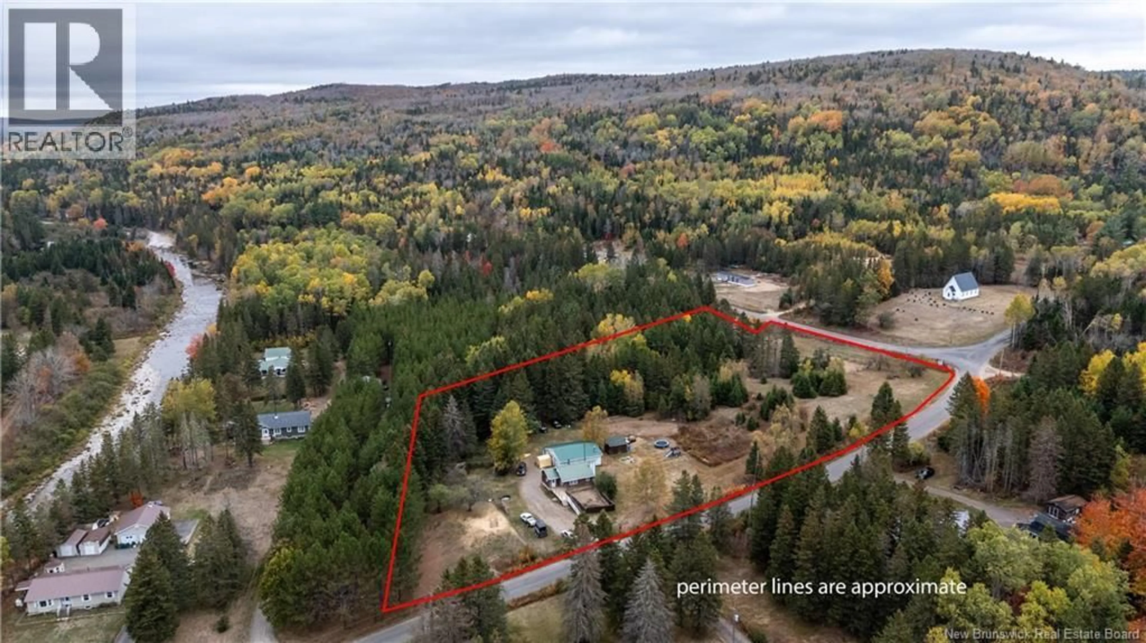 A pic from outside/outdoor area/front of a property/back of a property/a pic from drone, forest/trees view for 18 CHURCH HILL ROAD, Elgin New Brunswick E4Z6H2