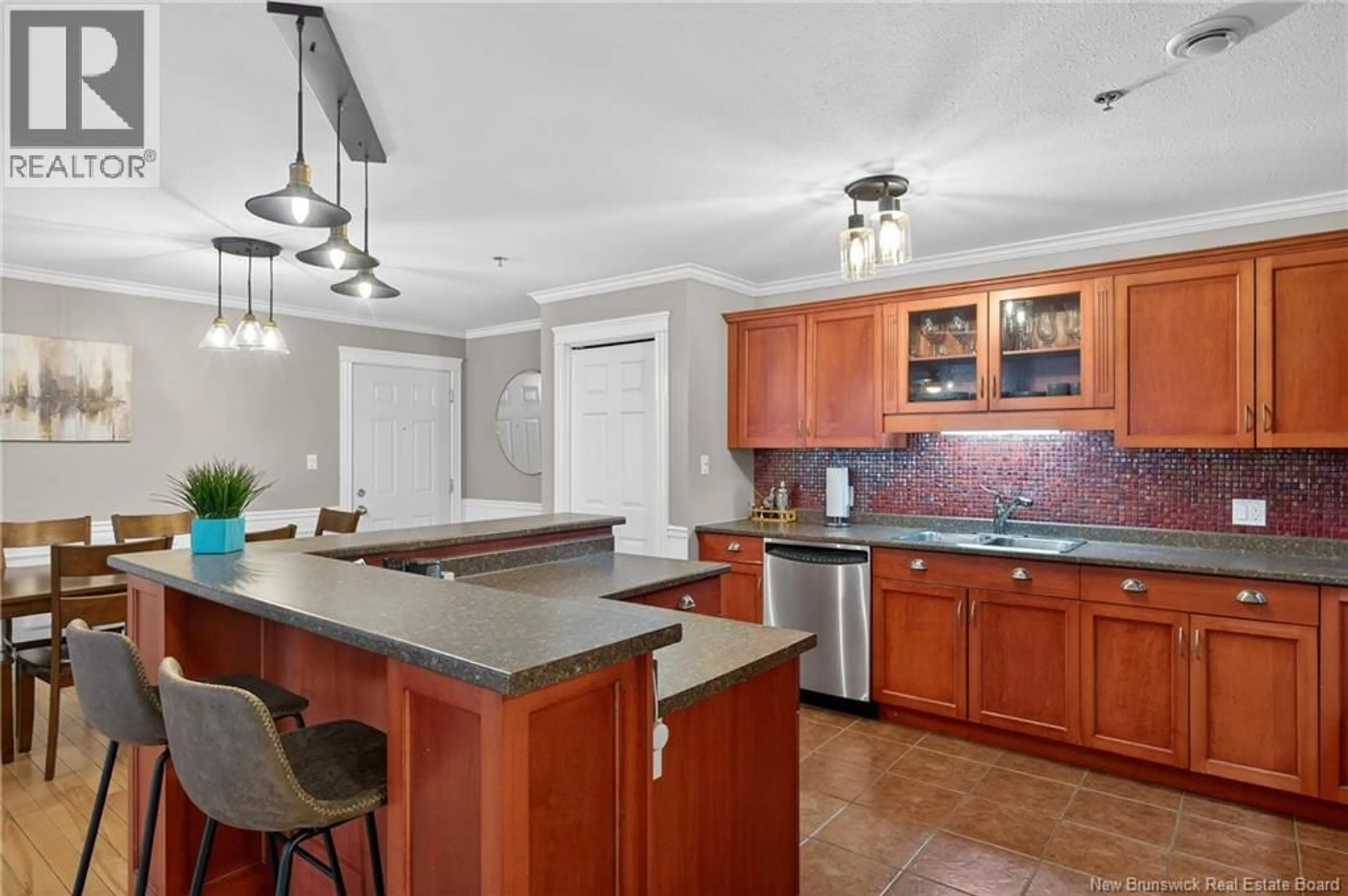 Open concept kitchen, ceramic/tile floor for 28 - 51 LIAN STREET, Fredericton New Brunswick E3C0A2