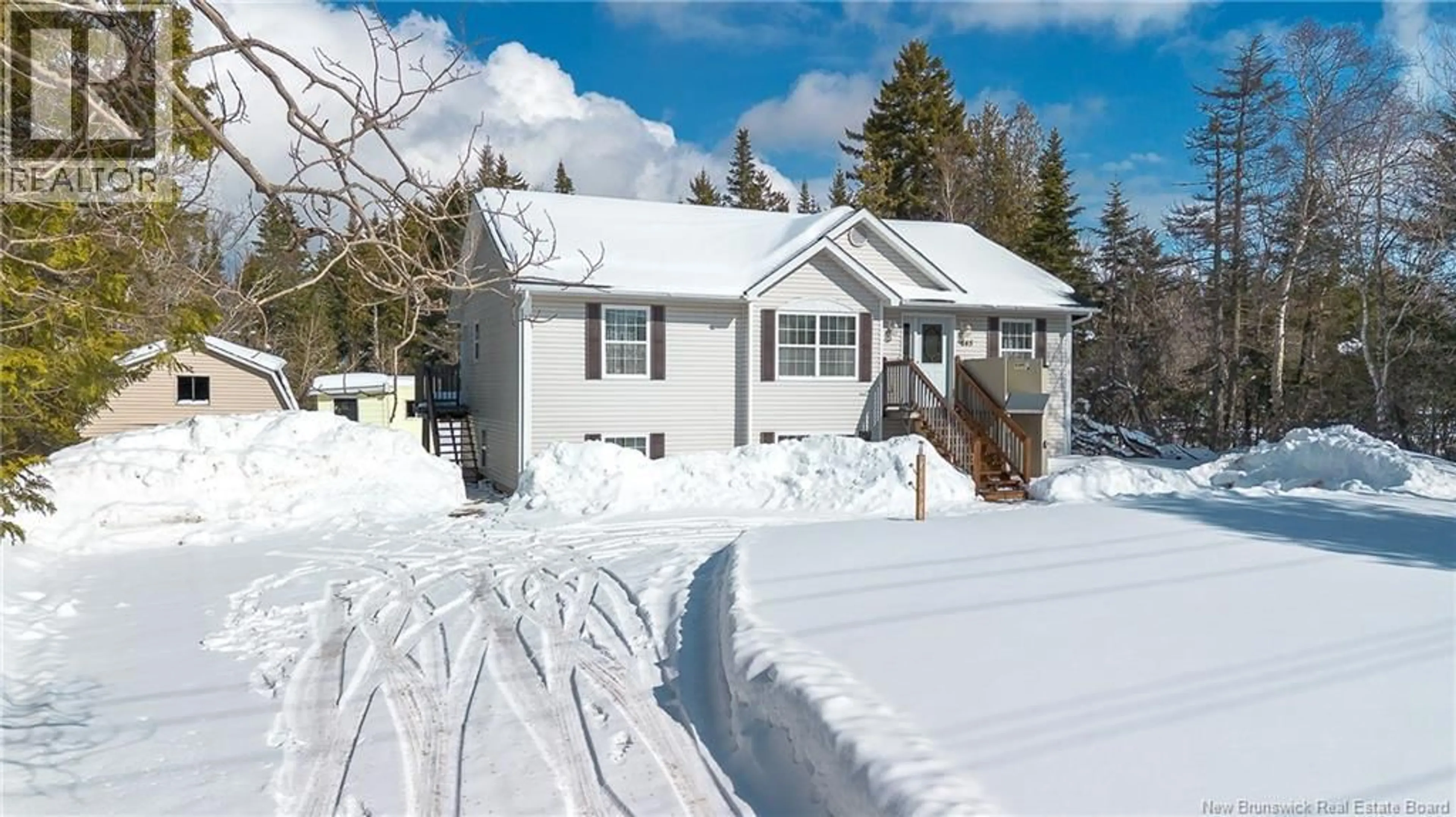 Home with vinyl exterior material, street for 445 LATIMORE LAKE ROAD, Saint John New Brunswick E2N1X4