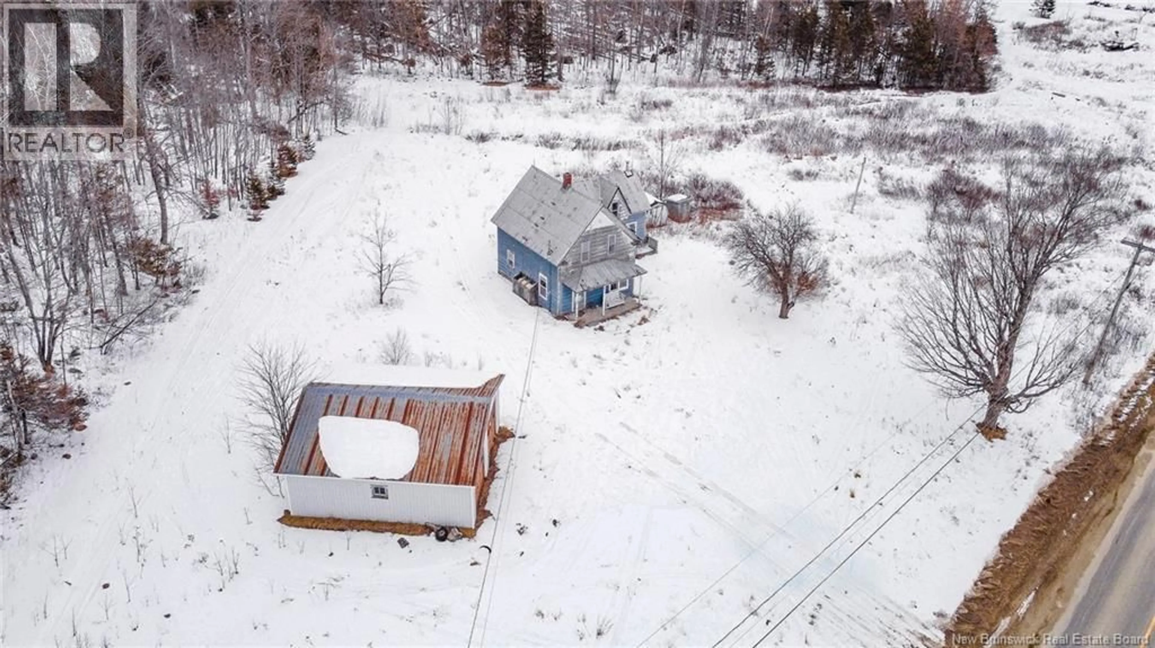 A pic from outside/outdoor area/front of a property/back of a property/a pic from drone, street for 622 ROUTE 635, Lake George New Brunswick E3A1E7
