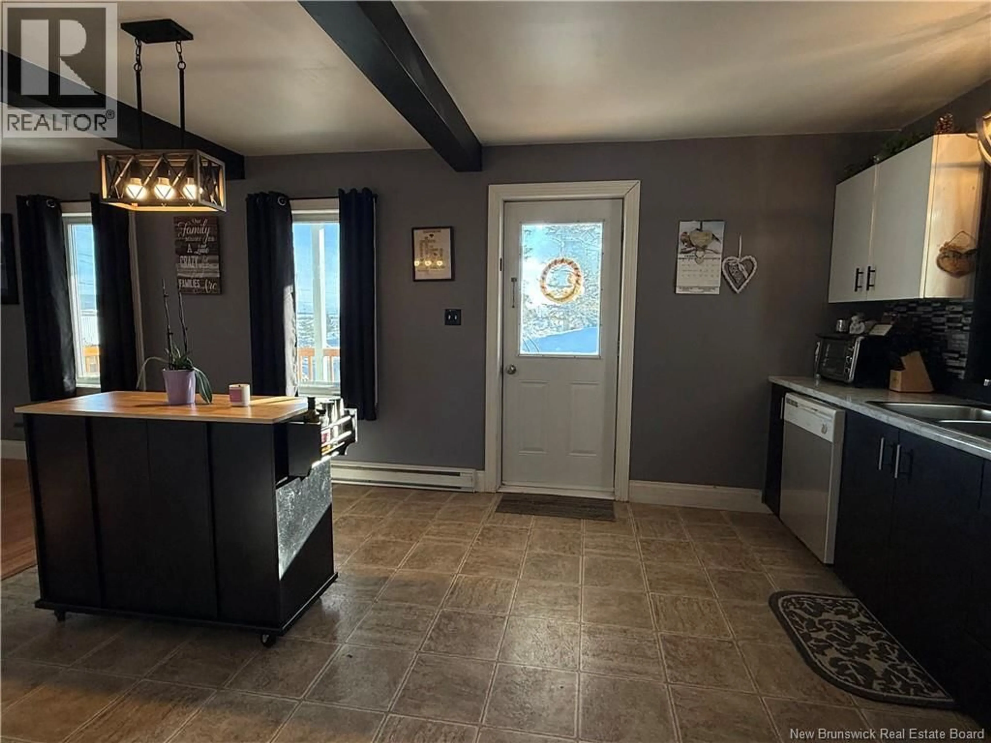 Open concept kitchen, ceramic/tile floor for 736 ROUTE 255, Saint-André New Brunswick E3Y3R4