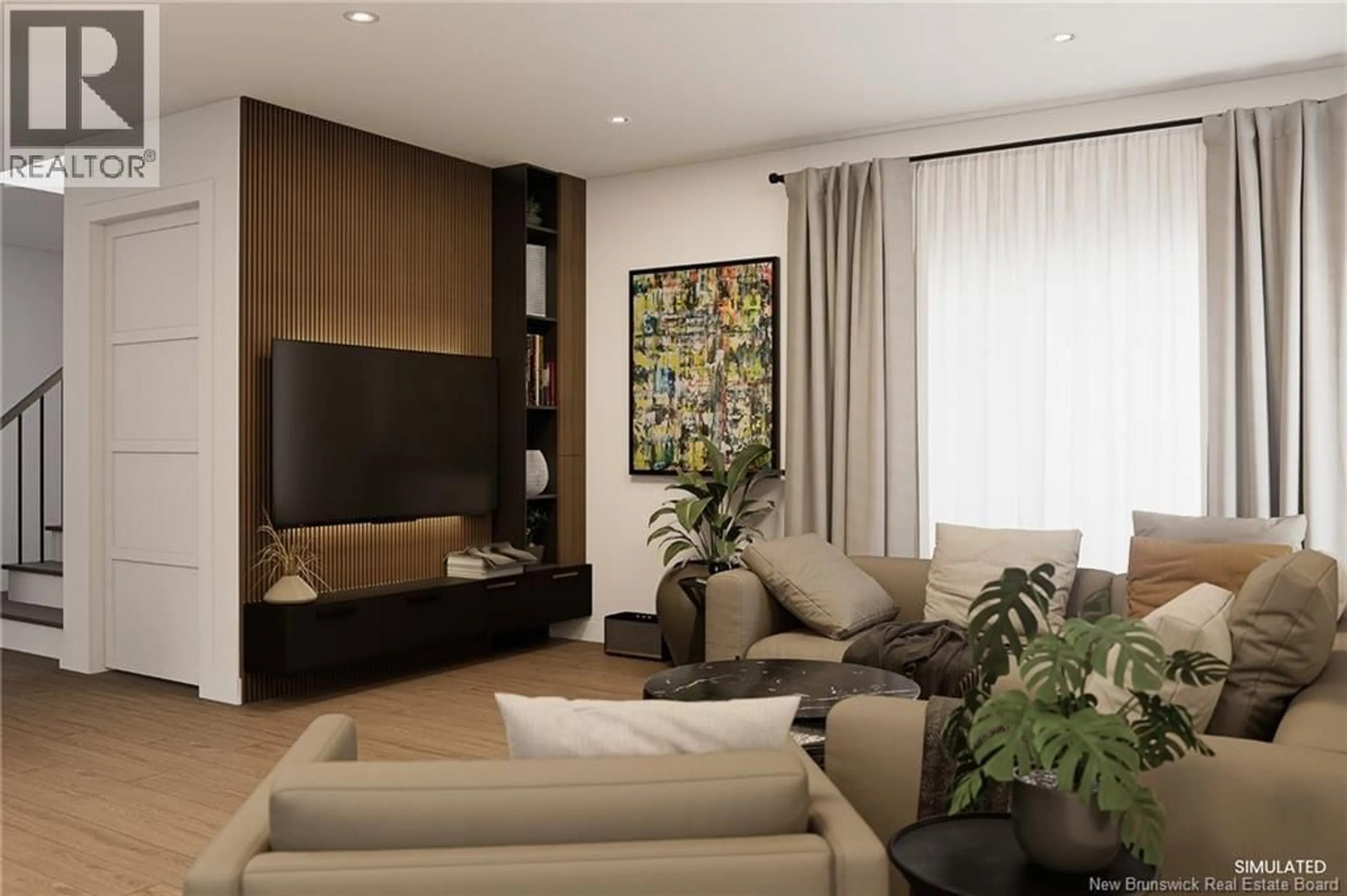 Living room with furniture, wood/laminate floor for 155 HERMAN STREET, Dieppe New Brunswick E1A0R3