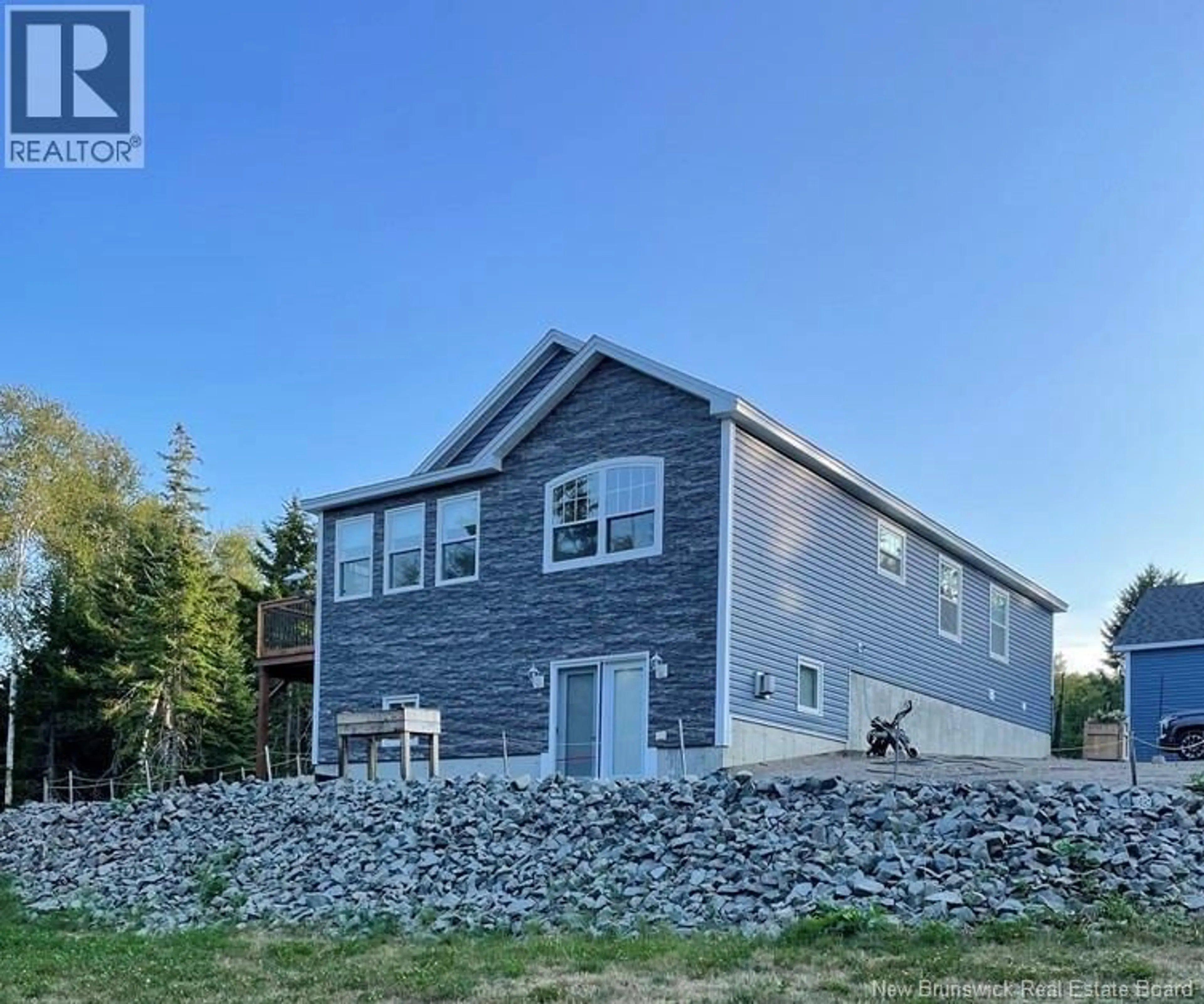 A pic from outside/outdoor area/front of a property/back of a property/a pic from drone, water/lake/river/ocean view for 393 HILLS POINT ROAD, Oak Bay New Brunswick E3L4J9