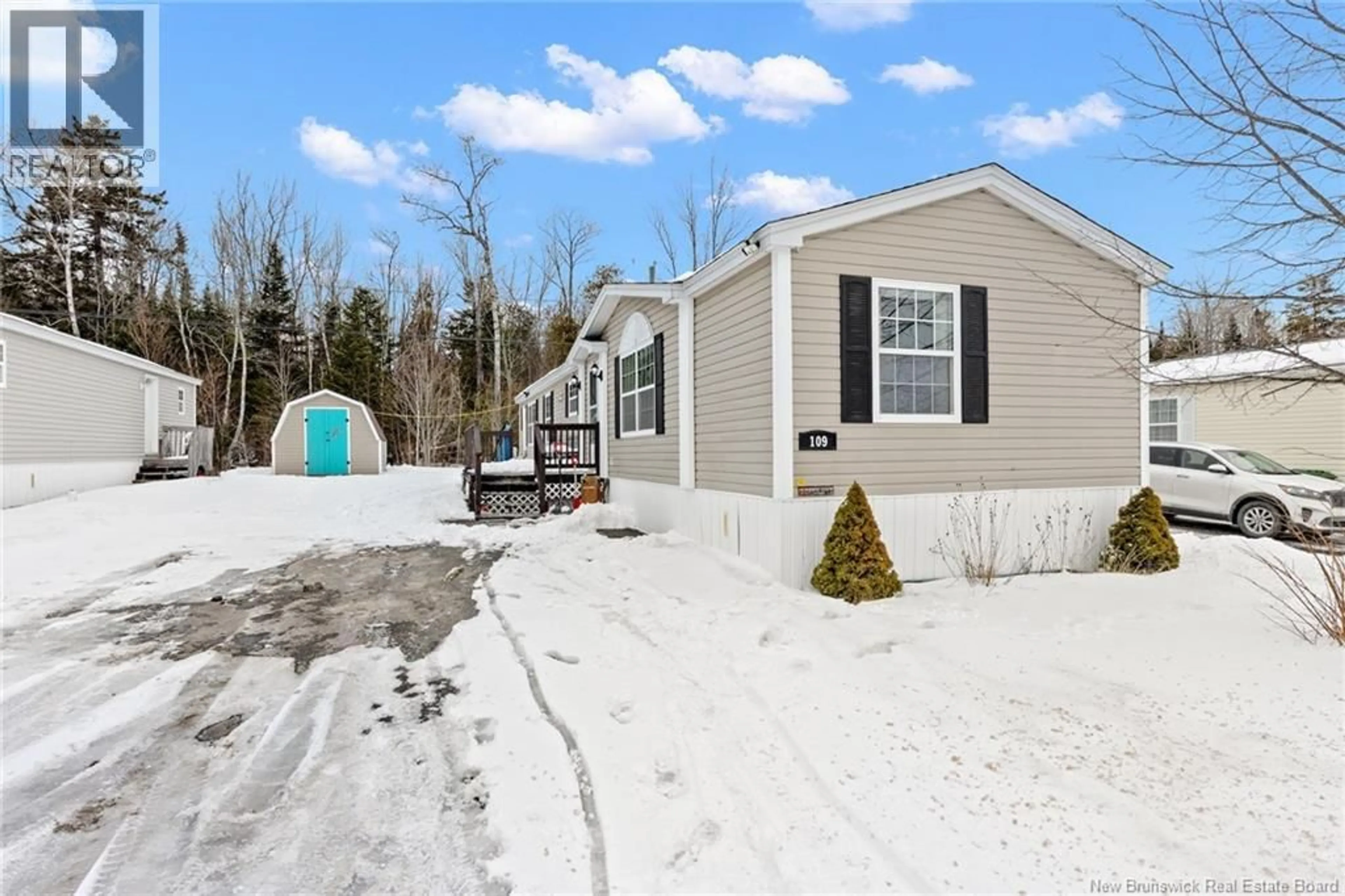 Home with vinyl exterior material, street for 109 GLENMAR DRIVE, Fredericton New Brunswick E3A0S2