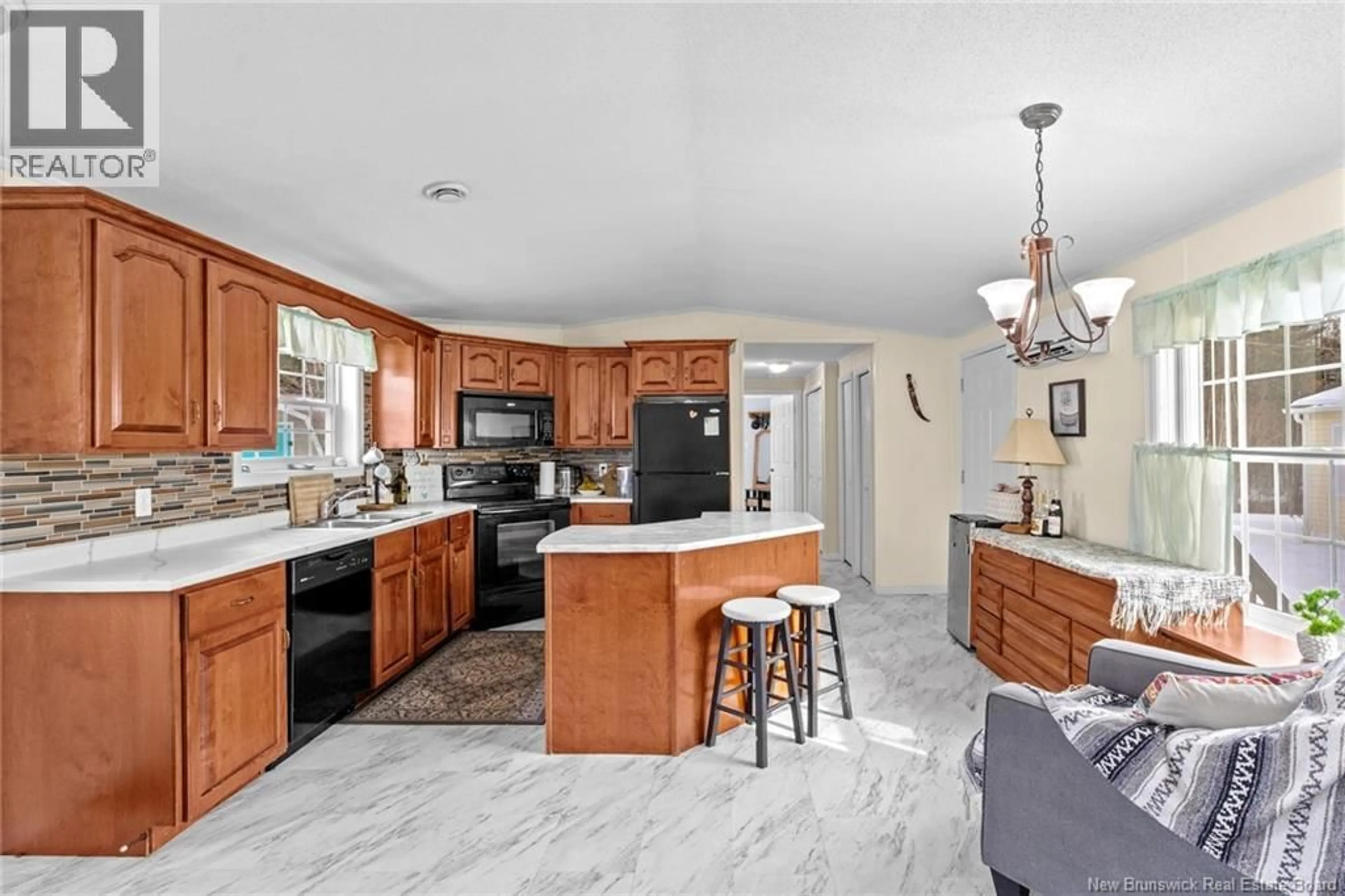 Open concept kitchen, ceramic/tile floor for 109 GLENMAR DRIVE, Fredericton New Brunswick E3A0S2