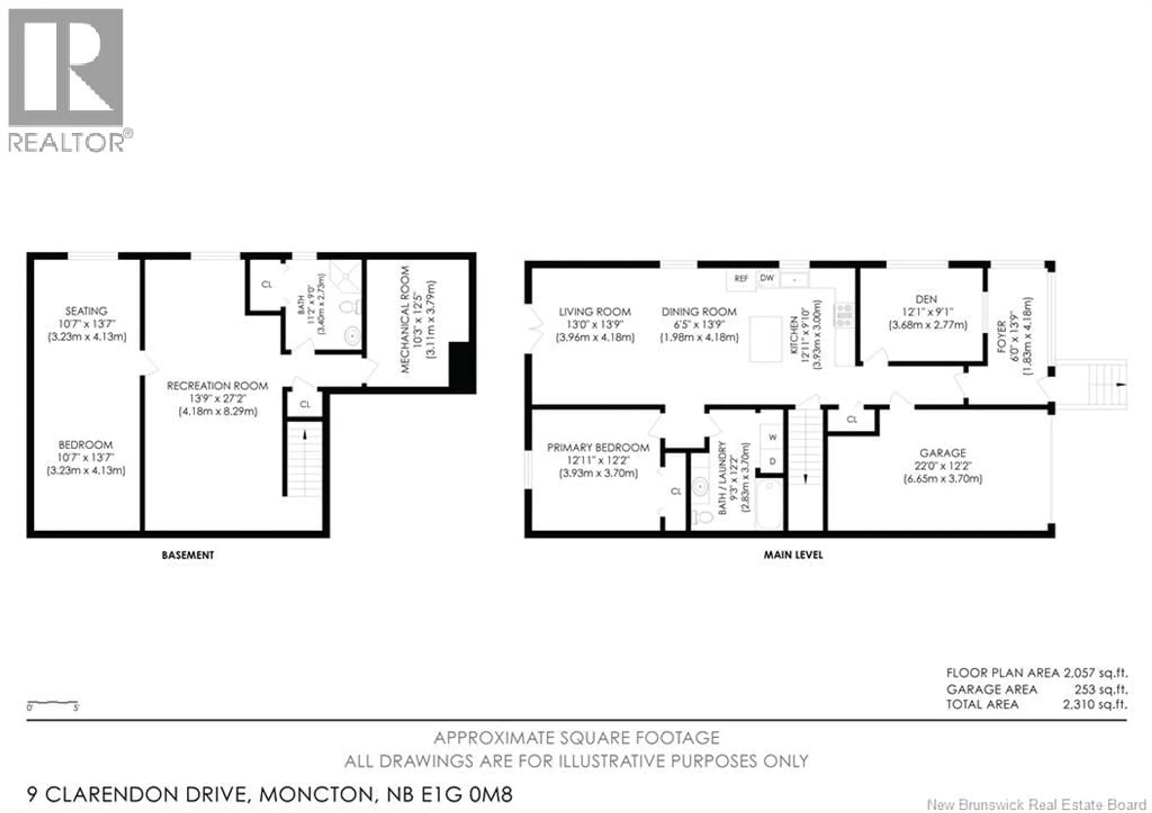 Floor plan for 9 CLARENDON DRIVE, Moncton New Brunswick E1G0E1