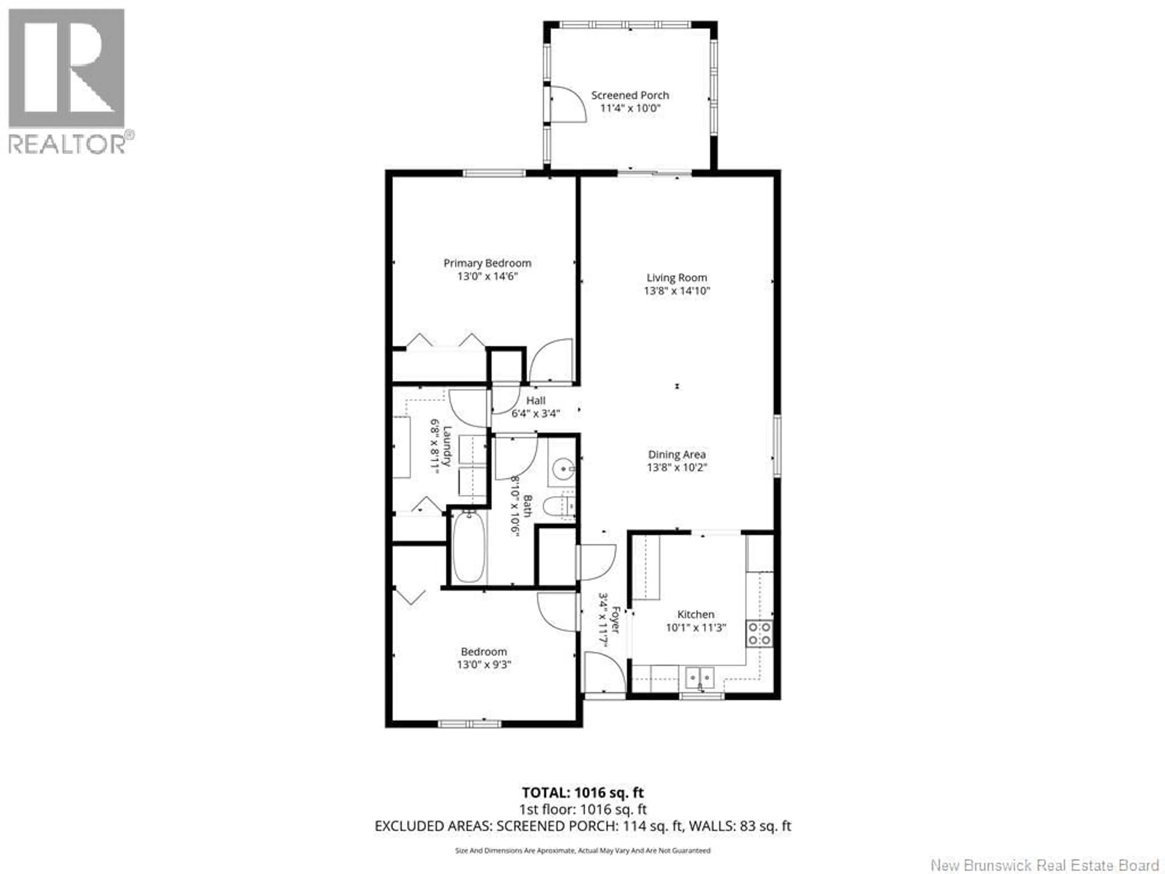 Floor plan for 1 - 84 SEAMAM, Moncton New Brunswick E1A4B6
