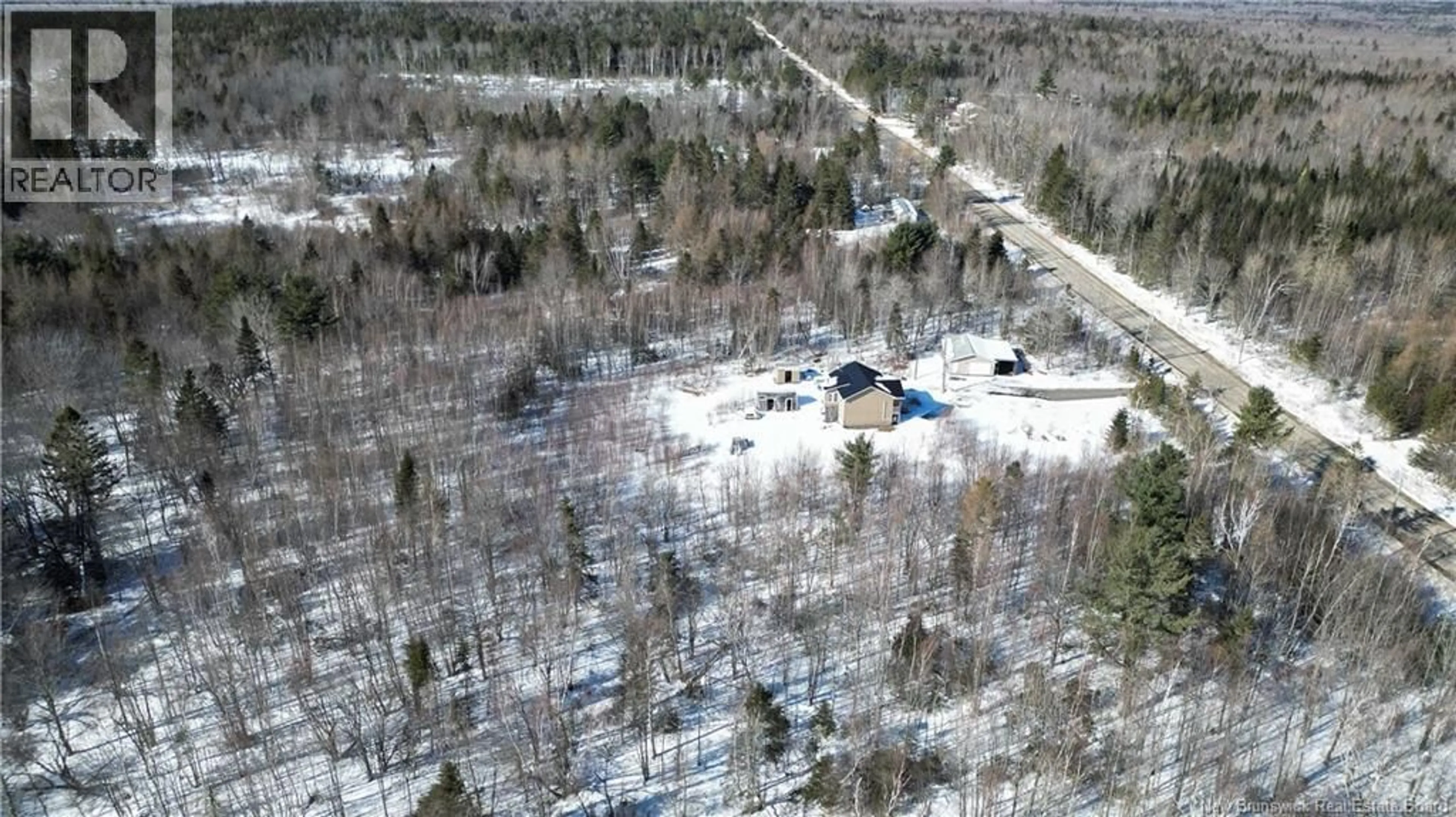 A pic from outside/outdoor area/front of a property/back of a property/a pic from drone, forest/trees view for 2187 RTE 645, Harvey New Brunswick E6K3E1