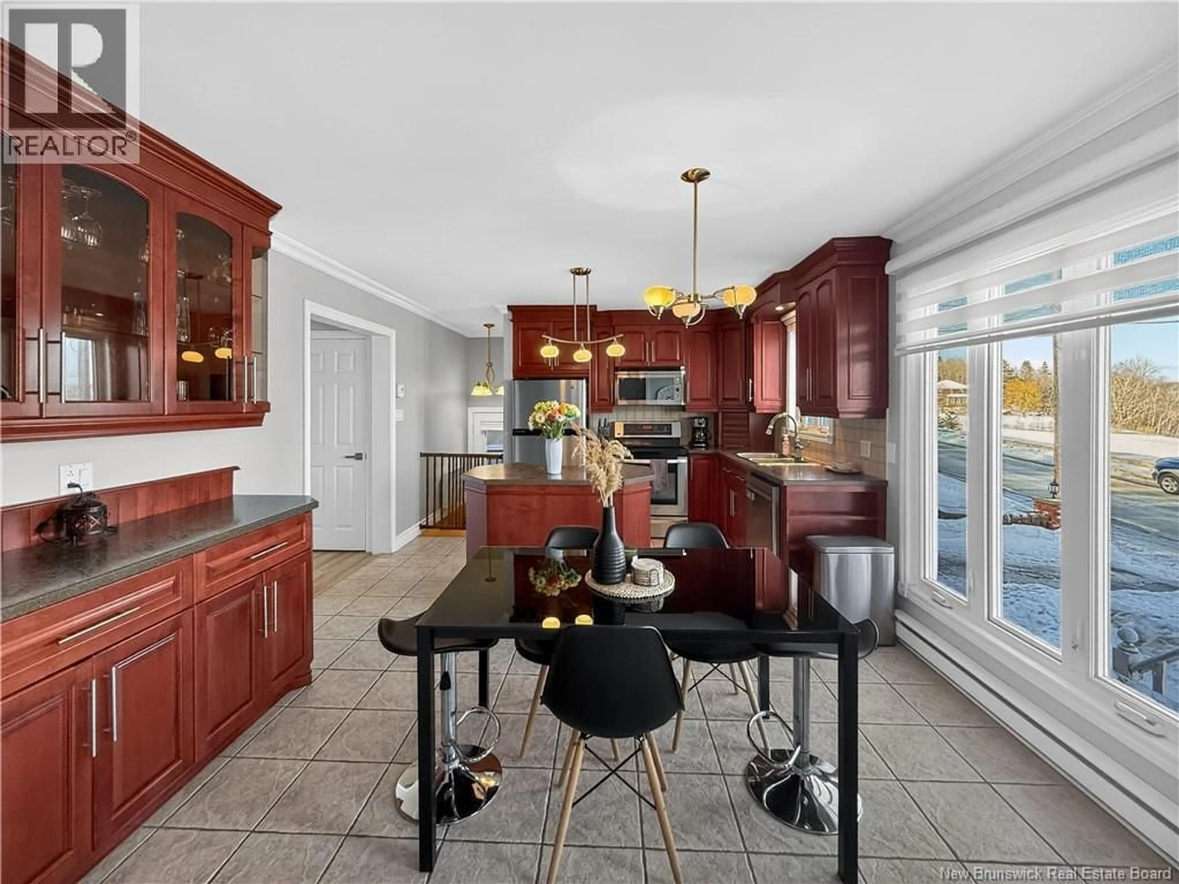 Open concept kitchen, ceramic/tile floor for 236 ST-LOUIS STREET, Atholville New Brunswick E3N4B6